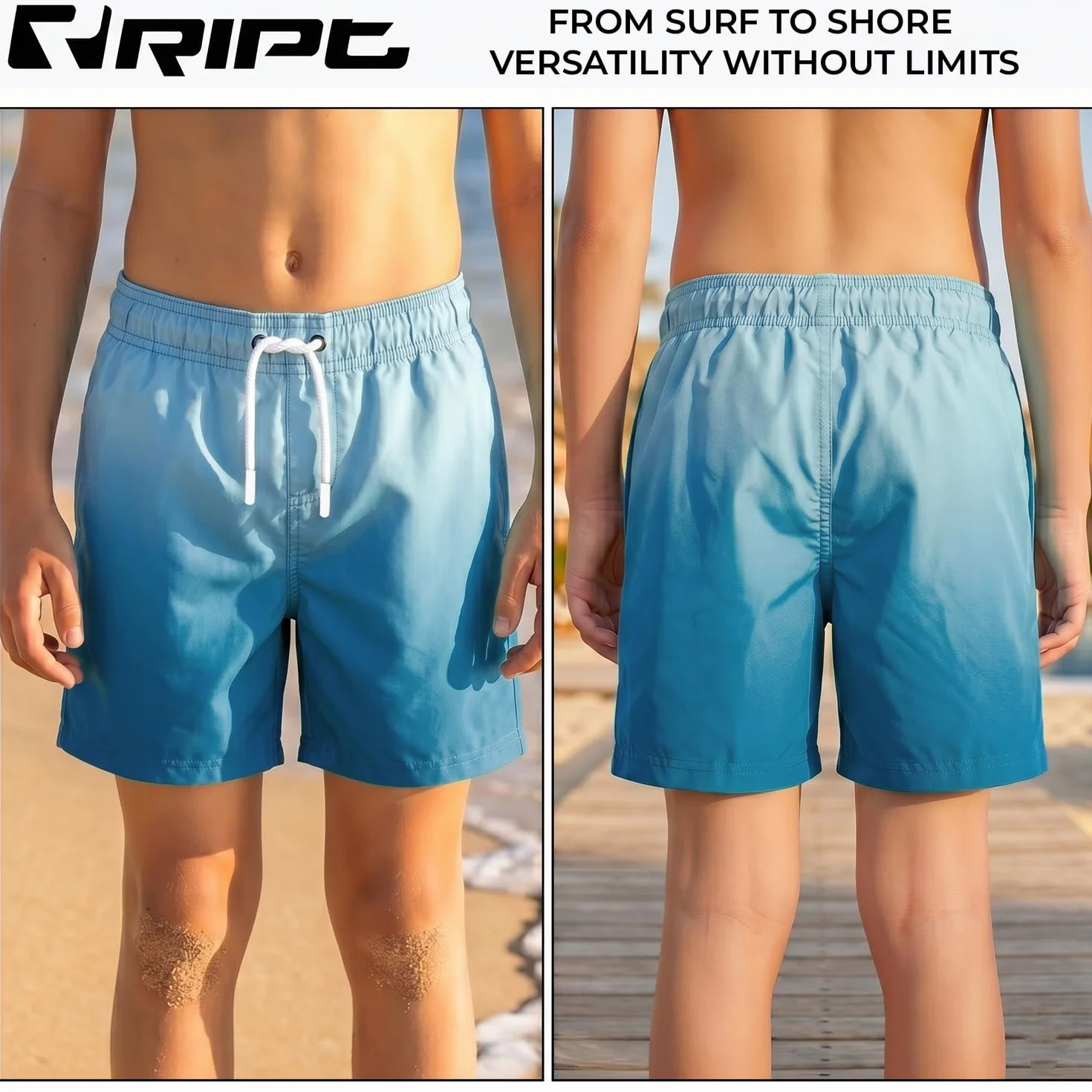 Bañador Niño Secado Rápido – Boardshort con Forro Malla, Protección UV 50, Pantalón Corto Surf