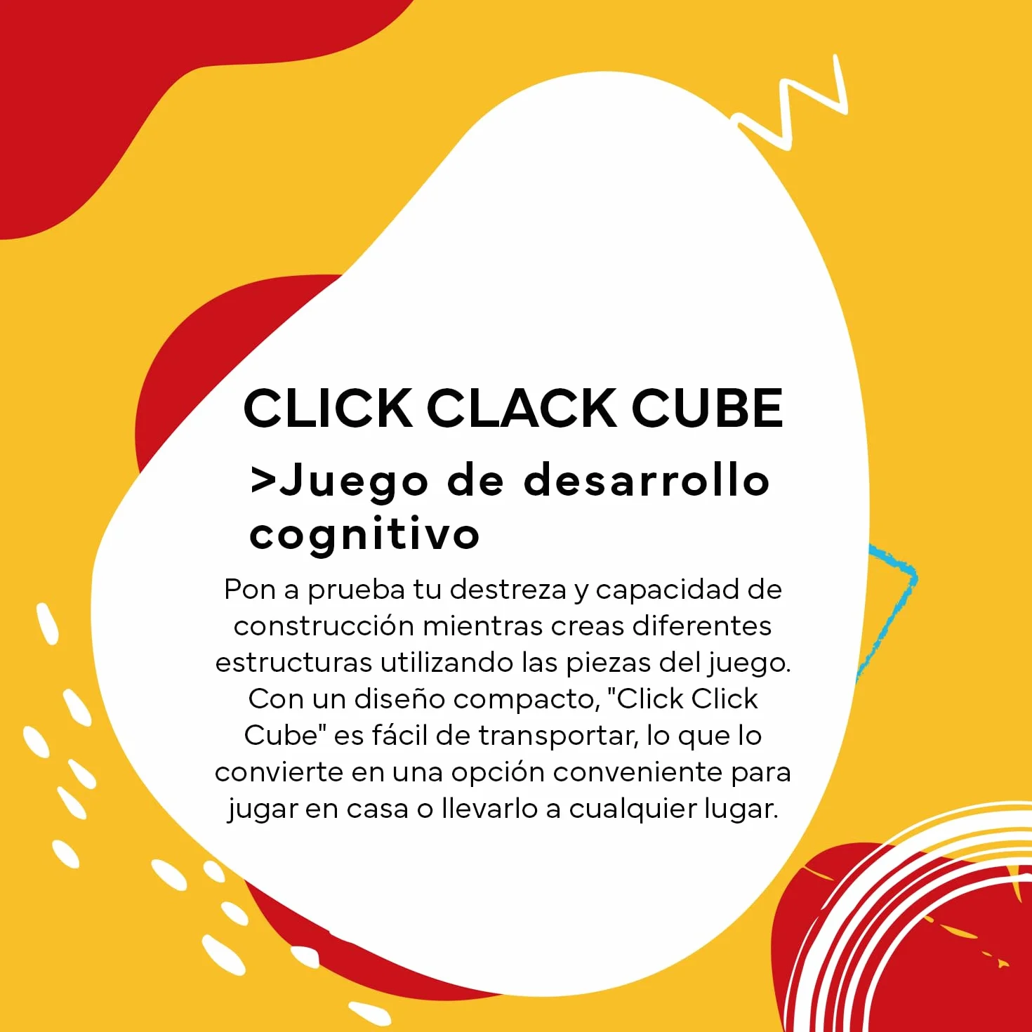 Cayro - Click Clack Cube - Coloca Las Piezas Correctamente para Superar los Retos - Juego de Habilidad - Estructuras - 1 Jugador