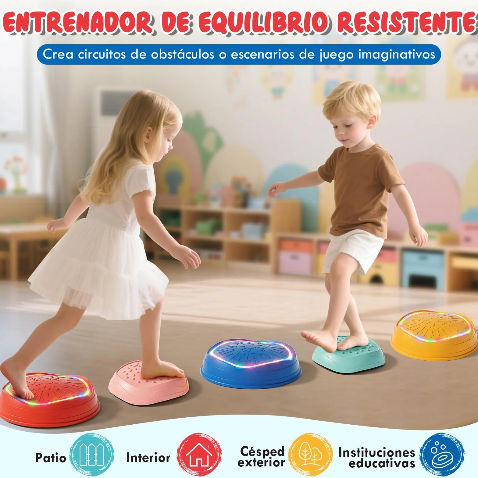 Lehoo Castle Piedras de Equilibrio para Niños, Antideslizante, Juego Exterior para Desarrollo Sensorial