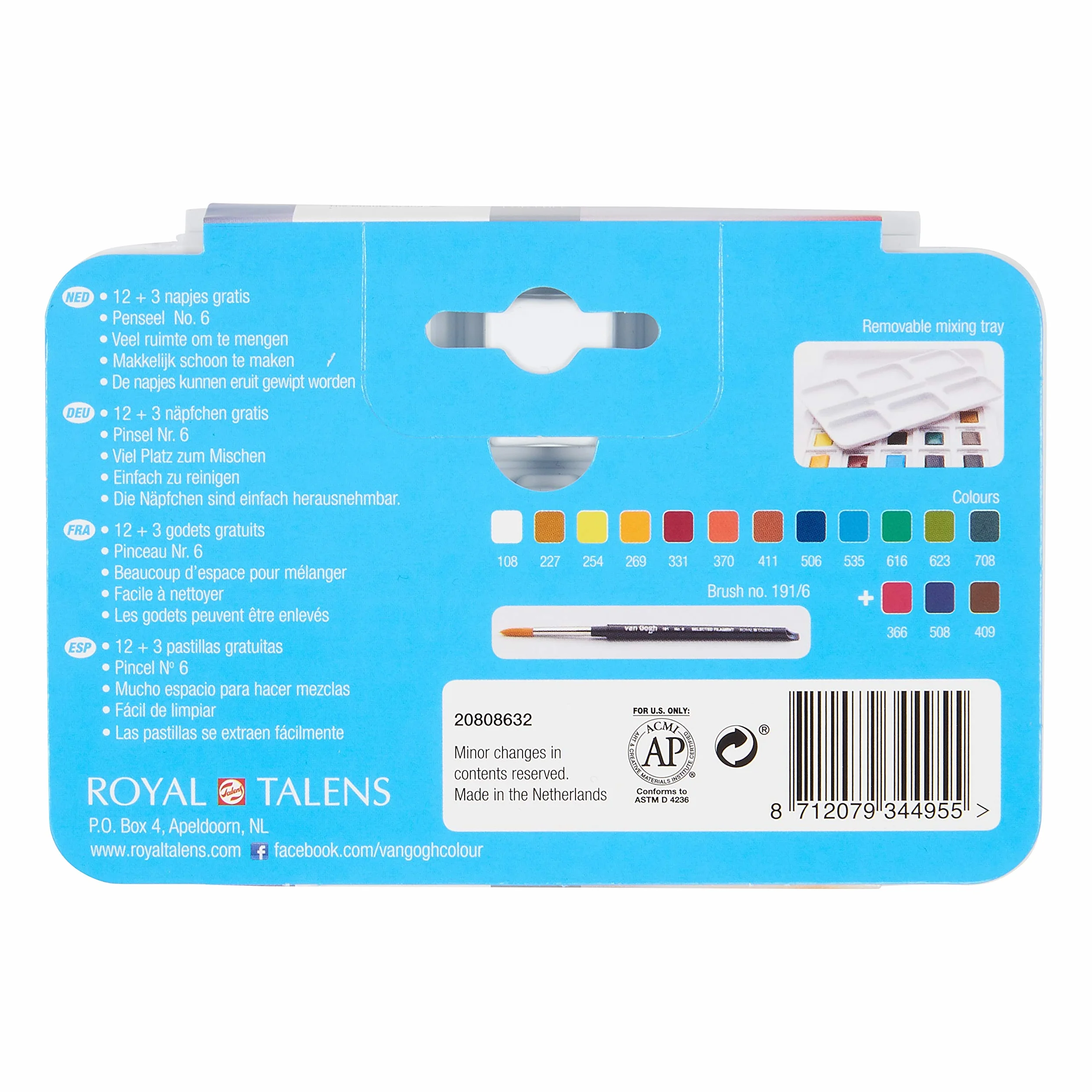 Estuche Pocket Box 12+3 Acuarela Van Gogh