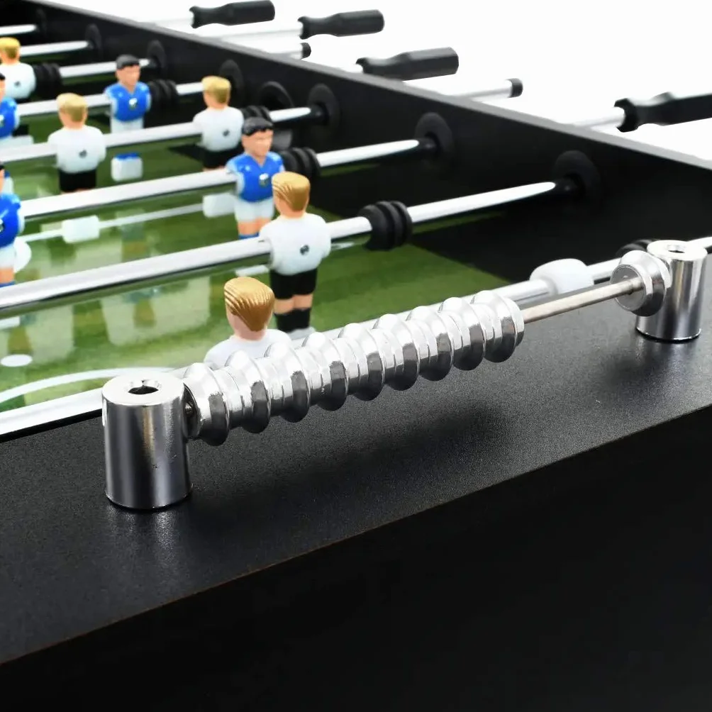 Mesa de fútbol profesional de 60 kg, 140 x 74,5 x 87,5 cm, de acero, con 2 porterías, 2 pelotas, 2 marcadores, 8 cañas de jugador y 22 jugadores
