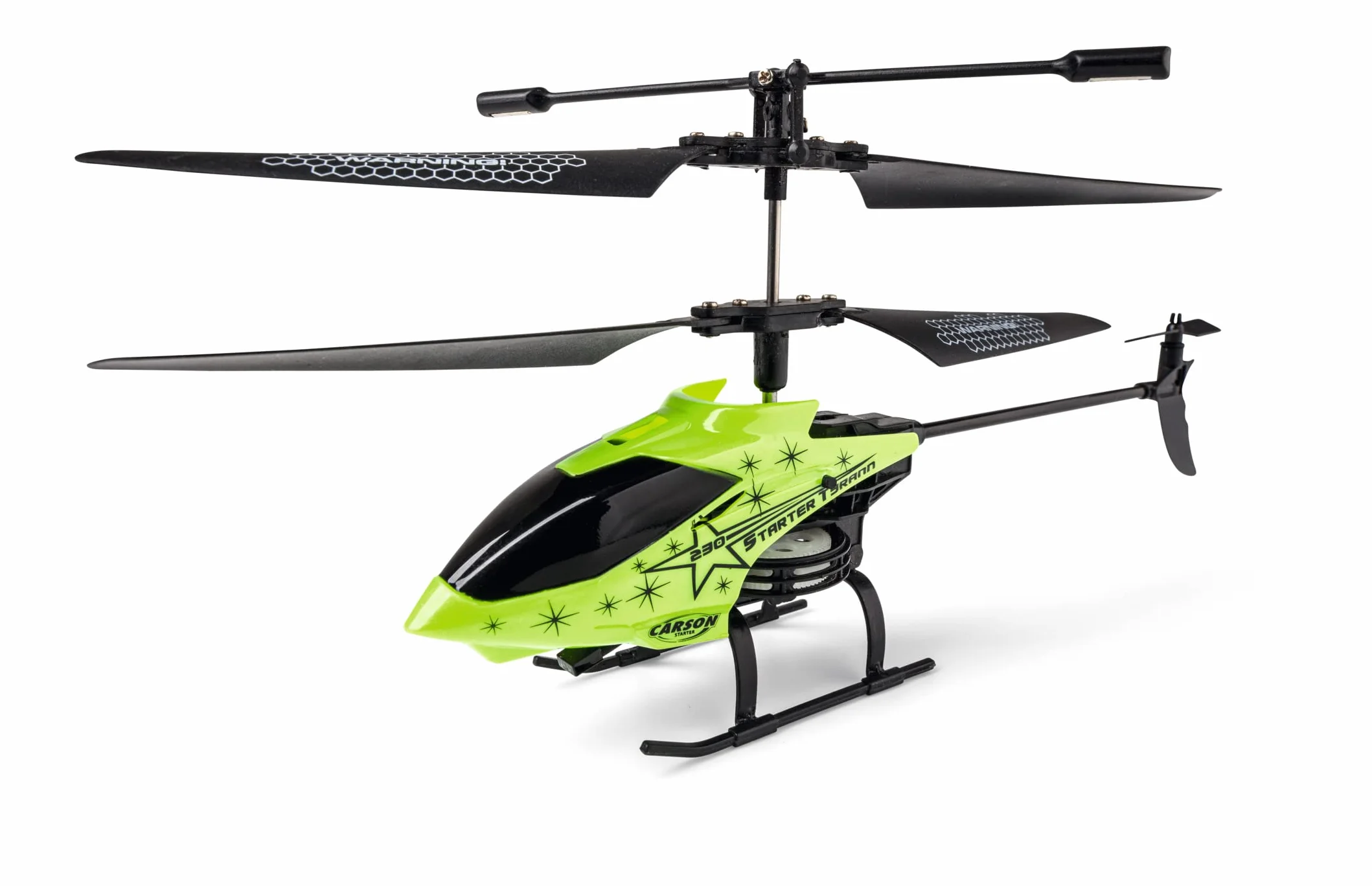 Carson 500507182 Starter Tyrann 230 IR 2Ch RTF Verde: Helicóptero para Principiantes, RC, Juguete a Control Remoto, de Interior