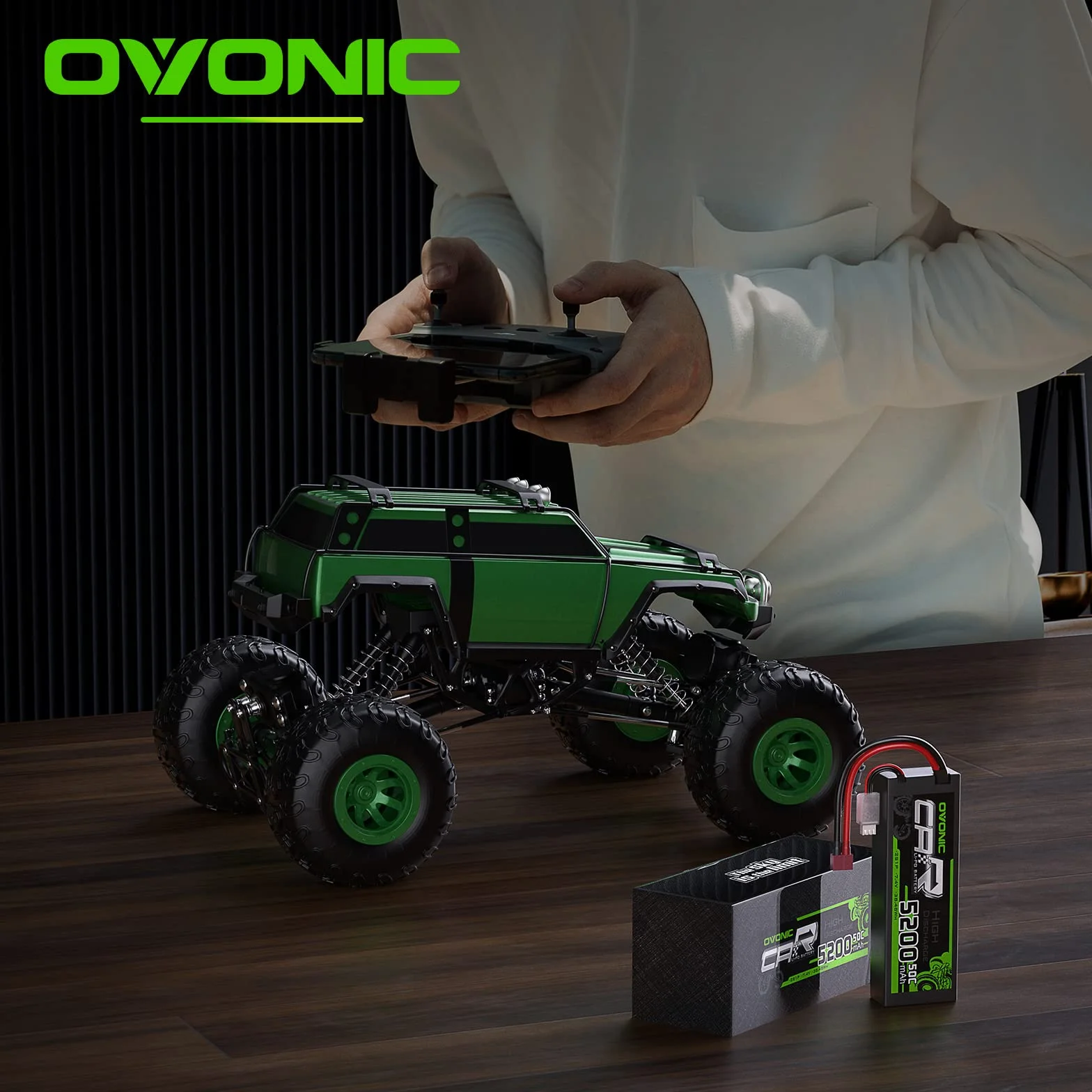 OVONIC Batería Lipo 2s 7,4 V 50 C 5200 mAh con conector T Deans Style para RC Car Truck (2 unidades)