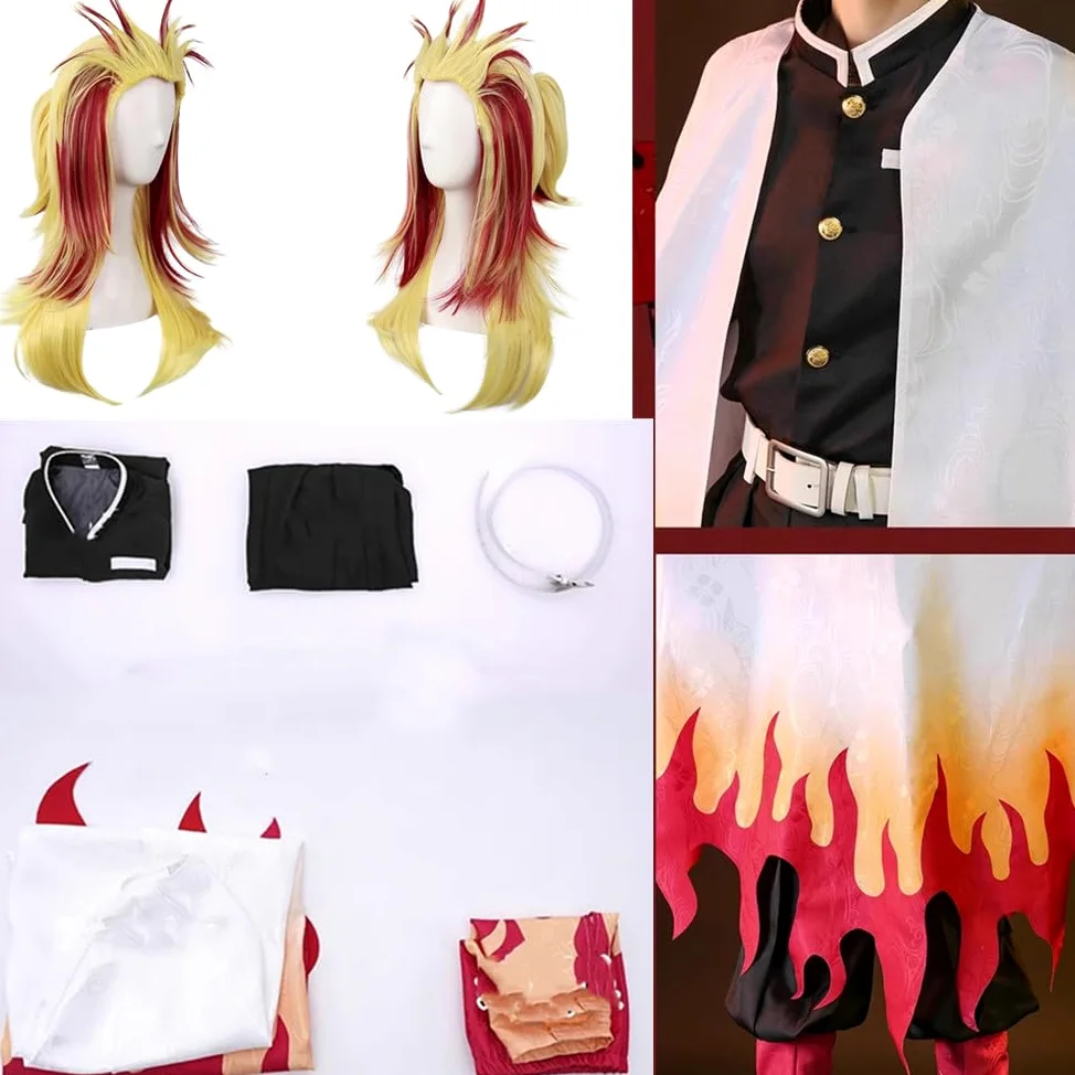 Disfraz de anime para hombre, talla de EE. UU., capa blanca, traje de fiesta