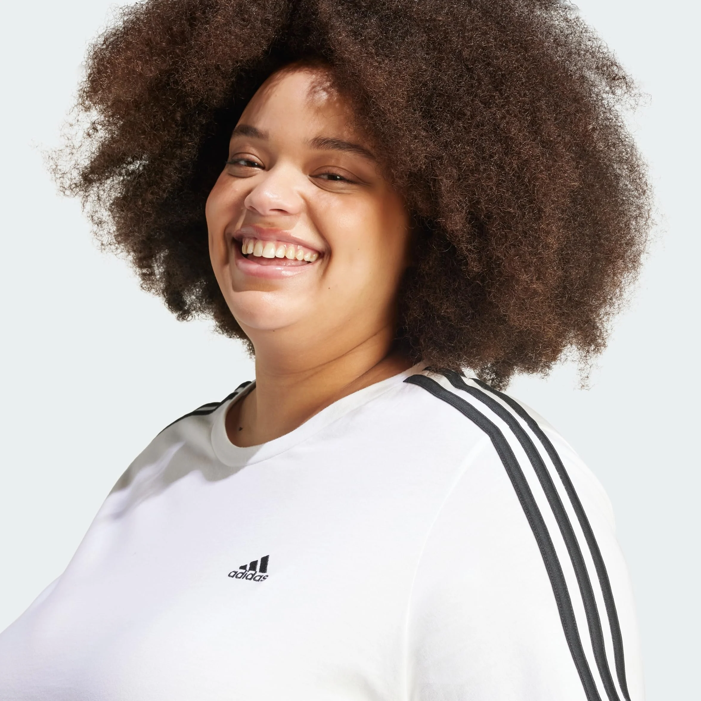 adidas Essentials Slim 3-Stripes T-Shirt Plus Size Mujer