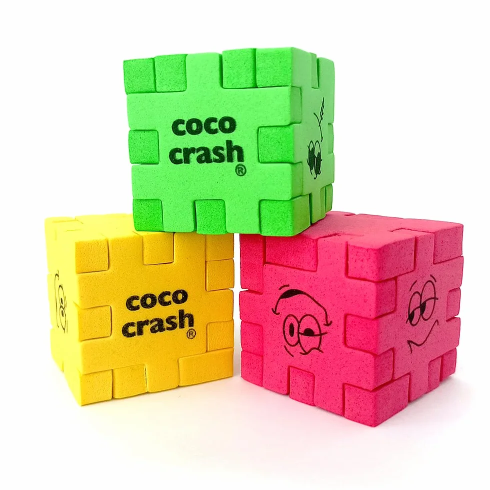 Set de 6 Puzzles 3D Cubo de Goma EVA, 6 Niveles de Dificultad, Juego de Ingenio y Desafío Mental, Coco-Crash EVAPAL