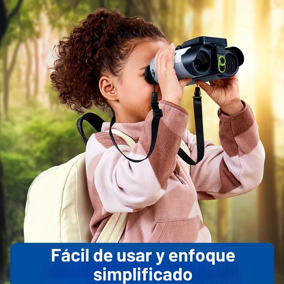 VTech Genius XL - Prismáticos de vídeo interactivos, binoculares Infantiles de 10 x 21 con Pantalla a Color, Fotos y Videos de la BBC, Juguete científico Educativo, Regalo para niños a Partir de 5