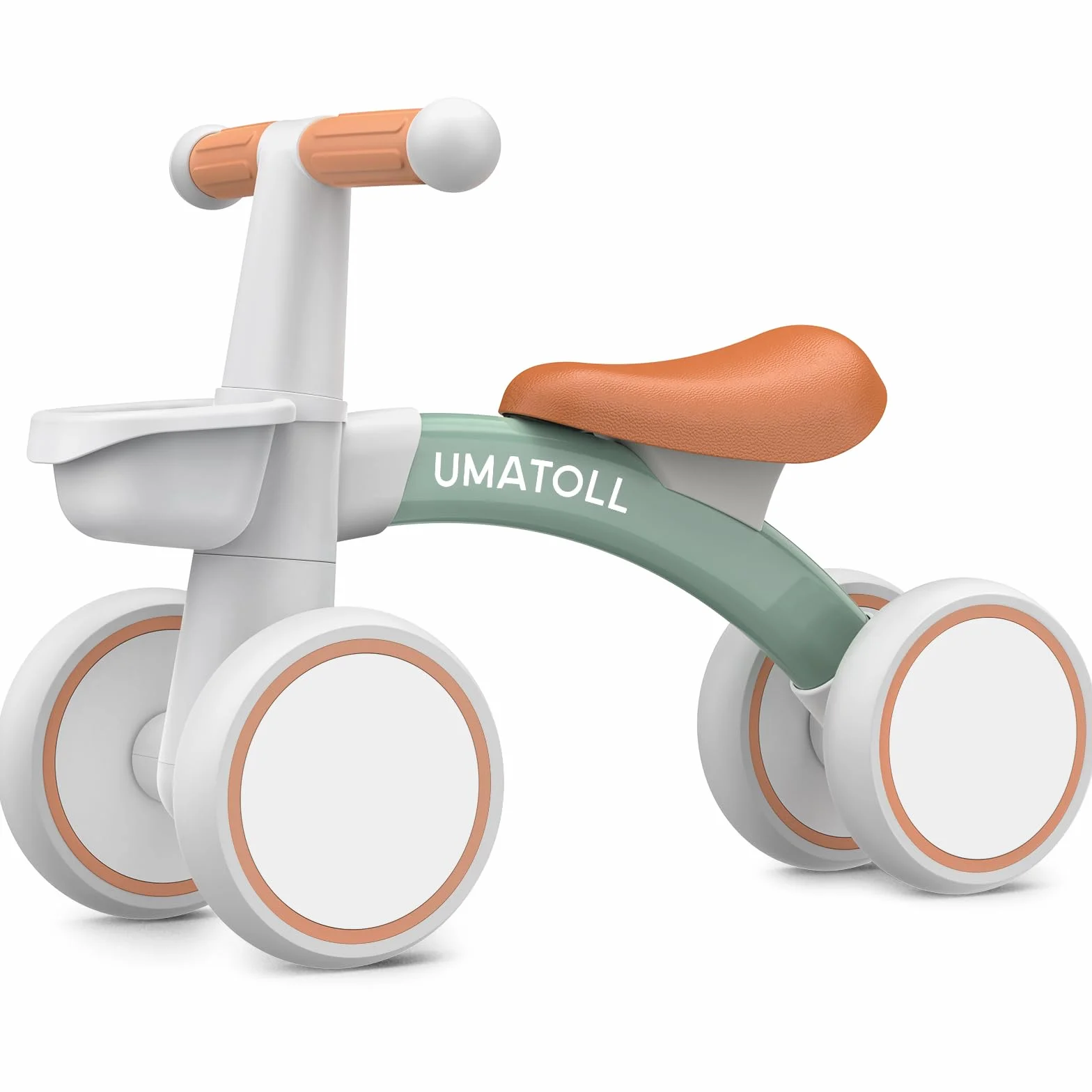 Umatoll Bicicleta sin Pedales para Niños 1 Año Equilibrio, Bici Bebe con Canasta, Verde