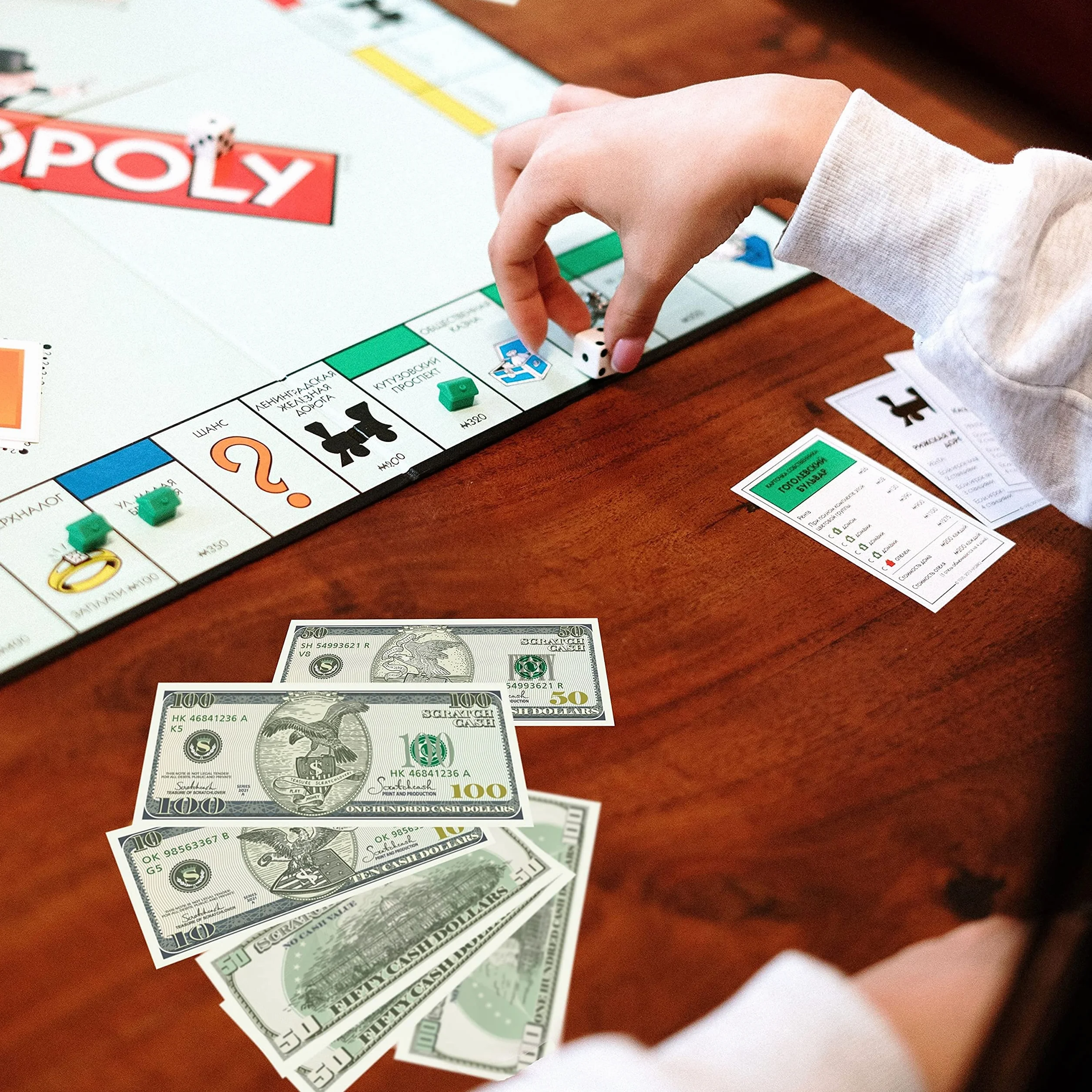 Scratch Cash Dólares 100 x $100 Dólares (tamaño real), Dinero para jugar, Props Money