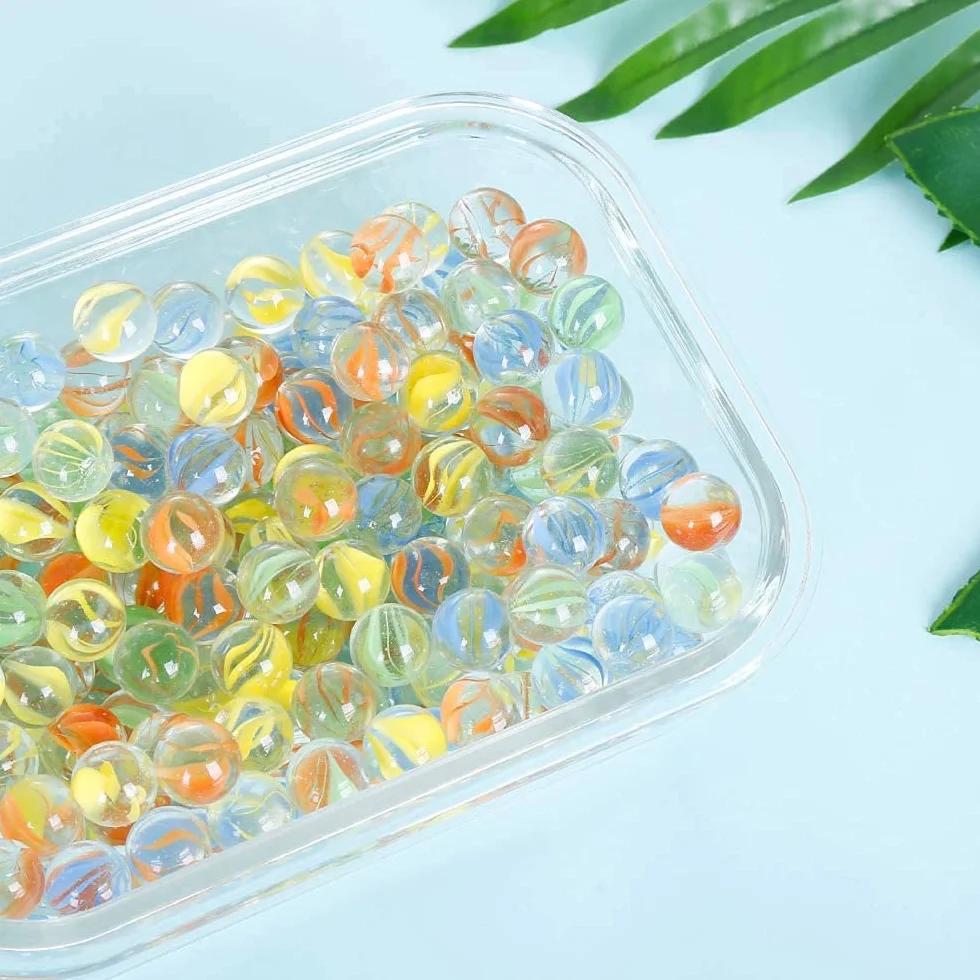 Powerking Bolas de Vidrio, Bolas de Cristal de Ojos de Gato Coloridos para niños para Juguetes/Juegos/Juegos/decoración de Pescados/Plantas 200 unids
