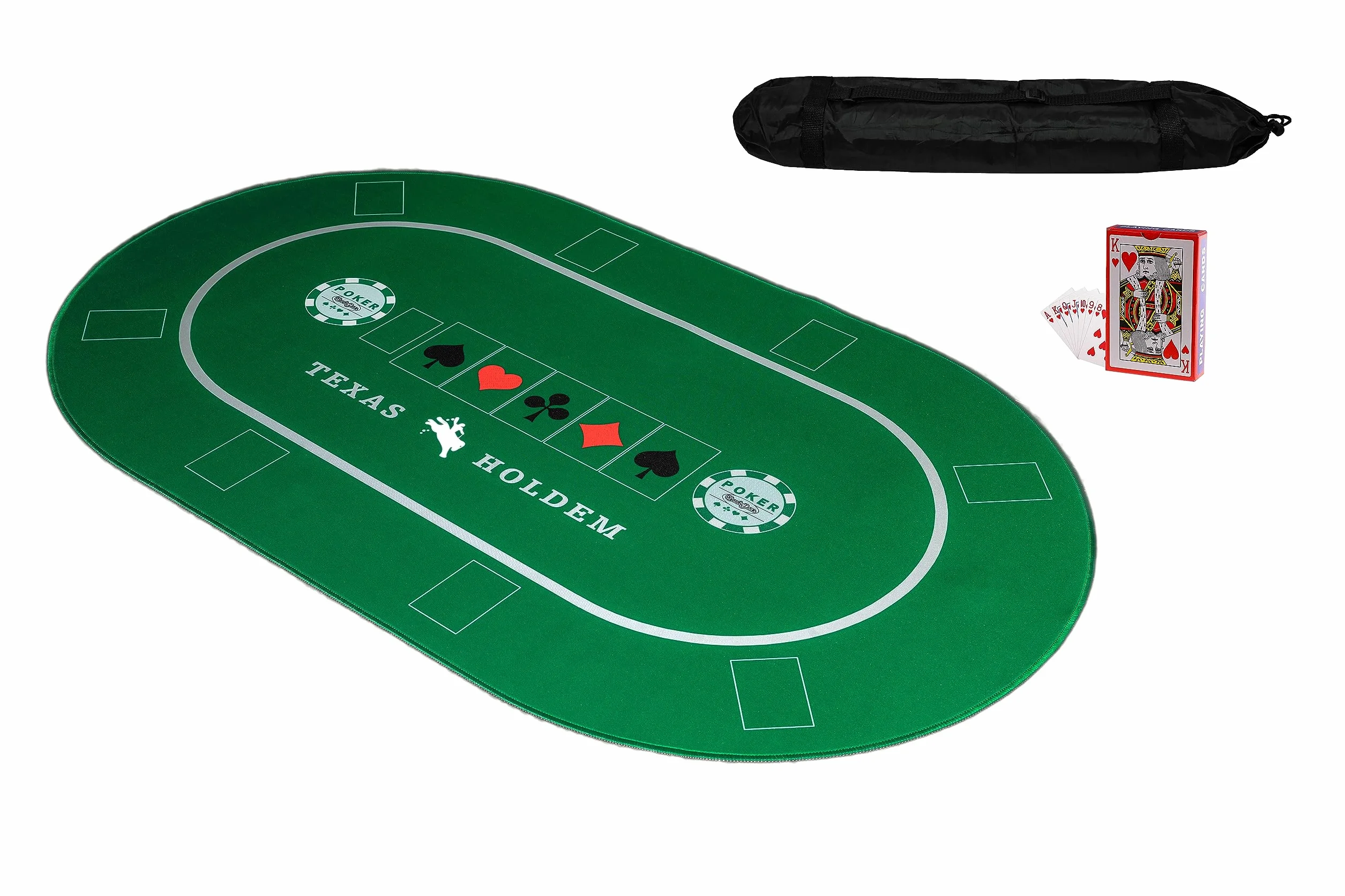 XXL - Alfombrilla profesional de póquer de 100 x 60 cm + bolsa de transporte – Base para mesa de póquer / cubierta para mesa de póquer / alfombra de póquer / tela de póquer