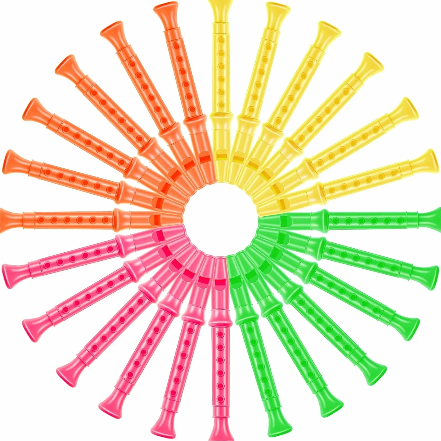 24 Piezas Instrumento para Flauta Dulce para Niños, Flautas de Plástico 6 Orificios, Flauta Musical, Instrumentos Musicales, Juguete para Fiesta Música, Favores Fiesta para Niños, Regalo Rellenos Bols