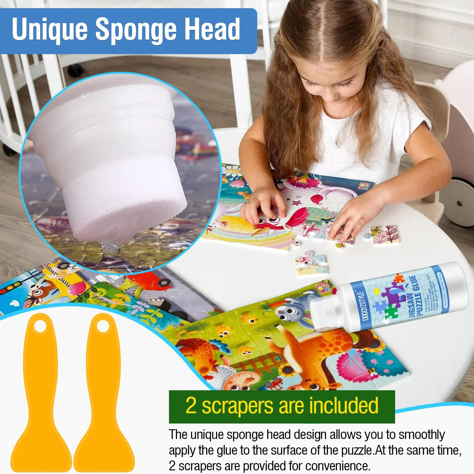 240ML Pegamento Para Rompecabezas Actualizado Con Aplicador,Pegamento Transparente Soluble En Agua Para Rompecabezas Especial Para Manualidades,No Tóxico Y De Secado Rápido,240ML Puzzle Glue