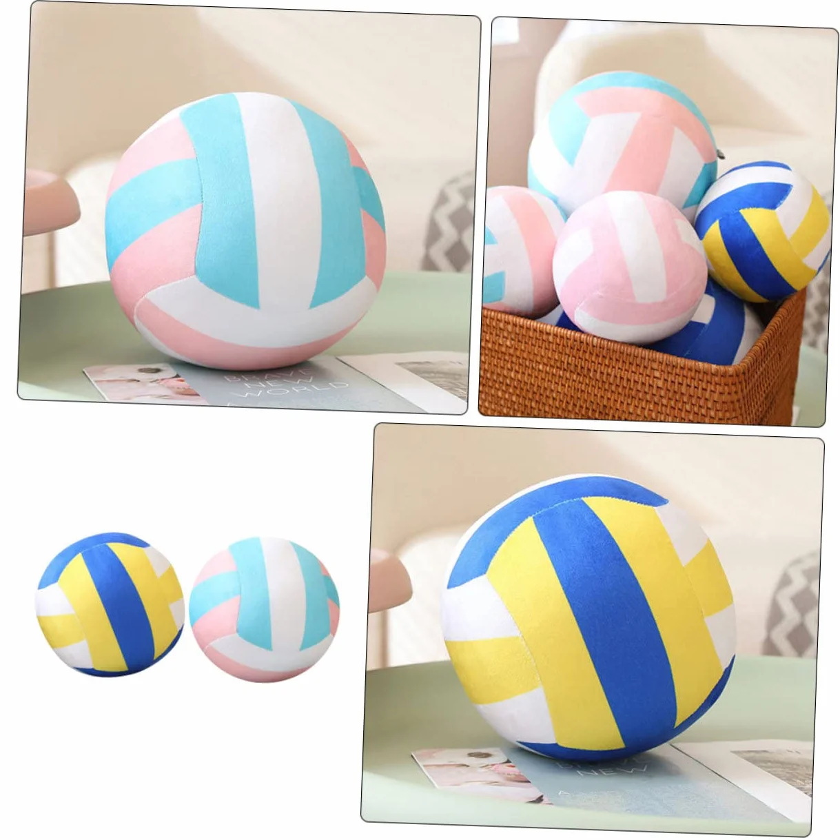 SUPVOX 2 Piezas Pelota Volleyball Peluche DecoracióN Deportiva para Dormitorio Niñas Y Regalo para Amantes del Voleibol Y Playa