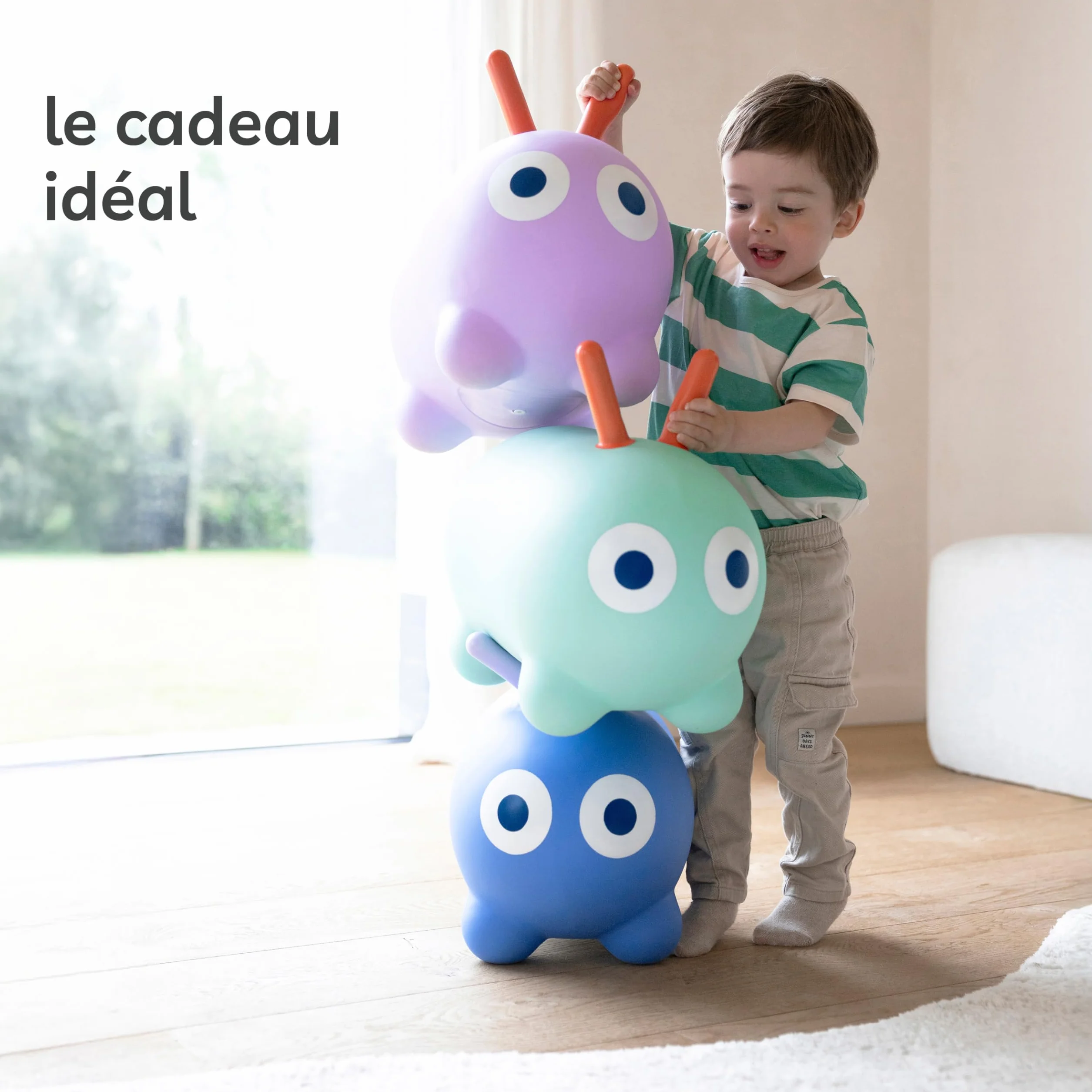 QUUT – Skippi Animal Sauteur – Juguete inflable – interior y exterior – Bomba incluida – 35 x 46 cm – Regalo – Diseño – a partir de 12 meses (verde menta)