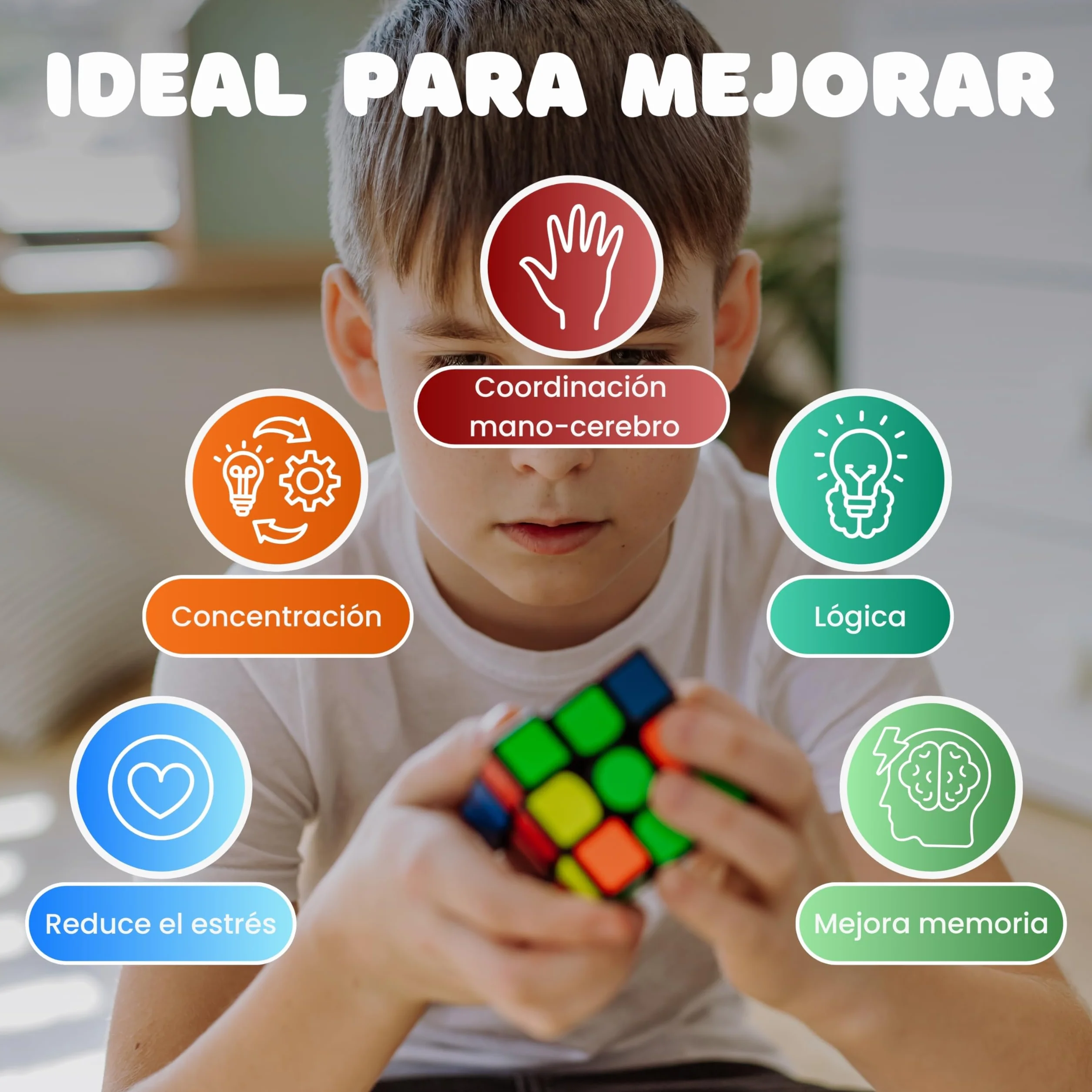 Cubo Mágico 3x3 Velocidad, Puzzle De Gran Resistencia, Speed Cube Rompecabezas Educativo para Niños Y Adultos, Tensión Ajustable, Adhesivos De Fibra De Carbono, 5.5 cm