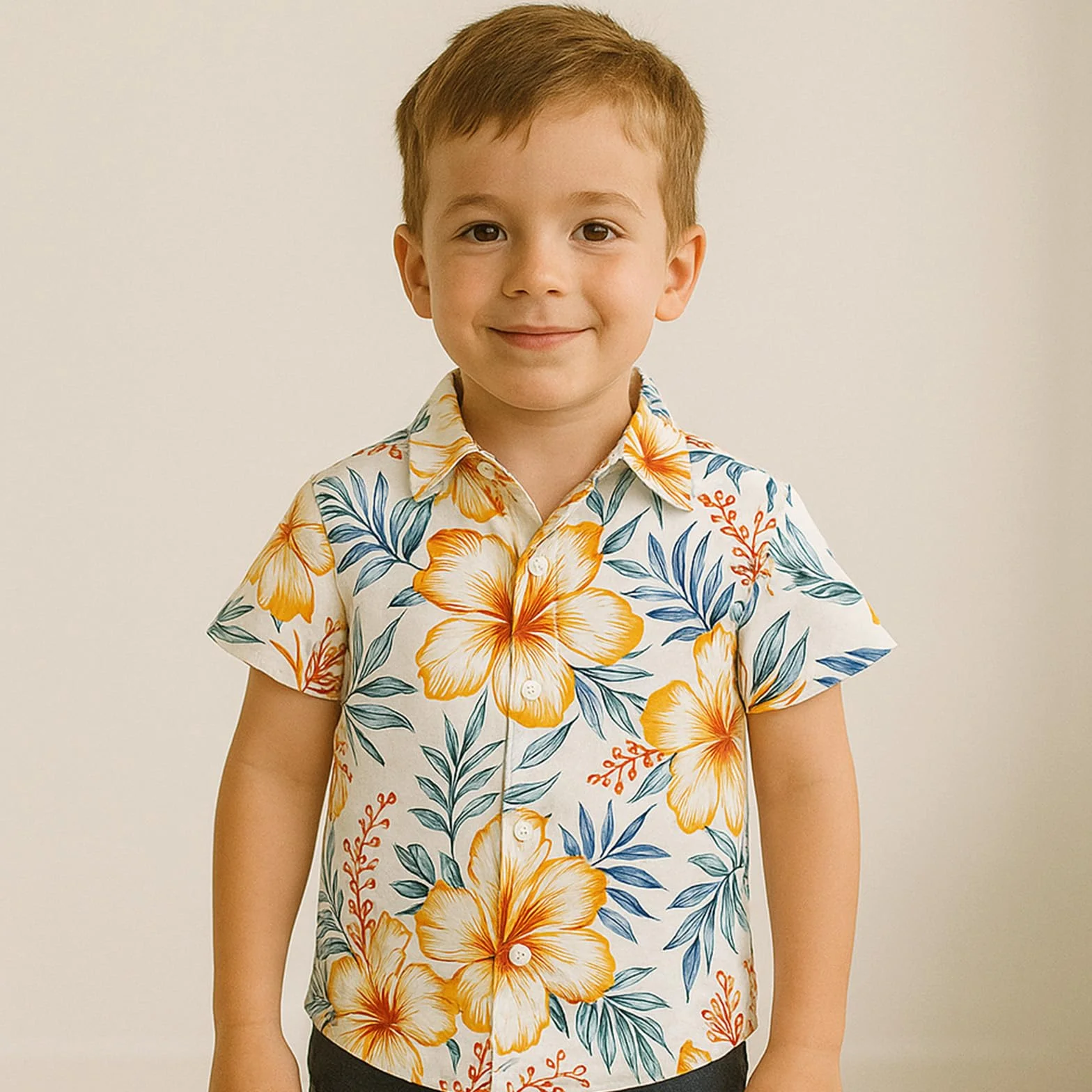 Winmany Padre Hijo Camisas Hawaianas a Juego Hombre Niños Floral Traje Playa Familia Vacaciones Verano Tops Manga Corta