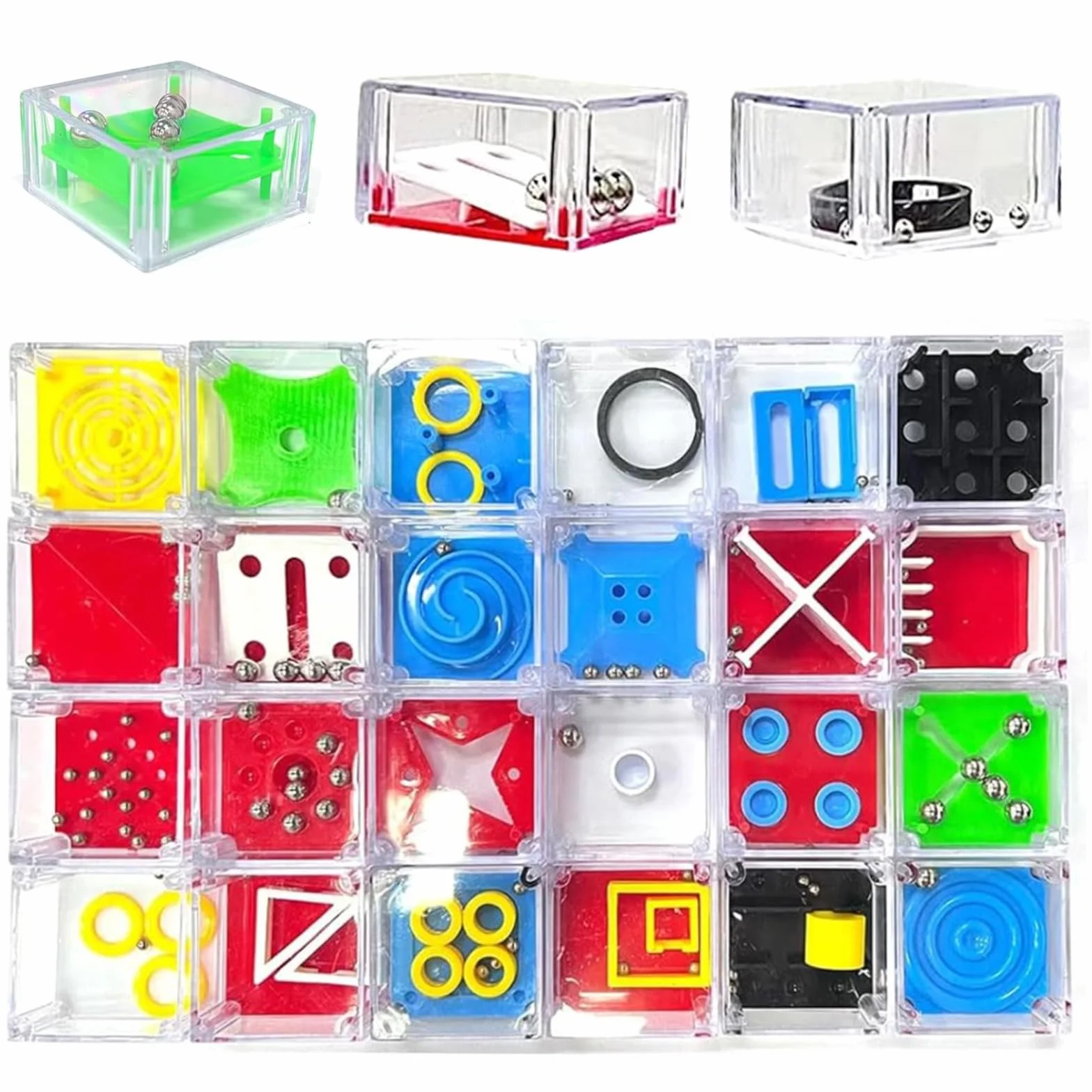 24 Piezas Mini Juegos Rompecabezas 3D, Laberintos Con Niveles Diferentes Para Adultos o Niños, Puzzles Para Regalos