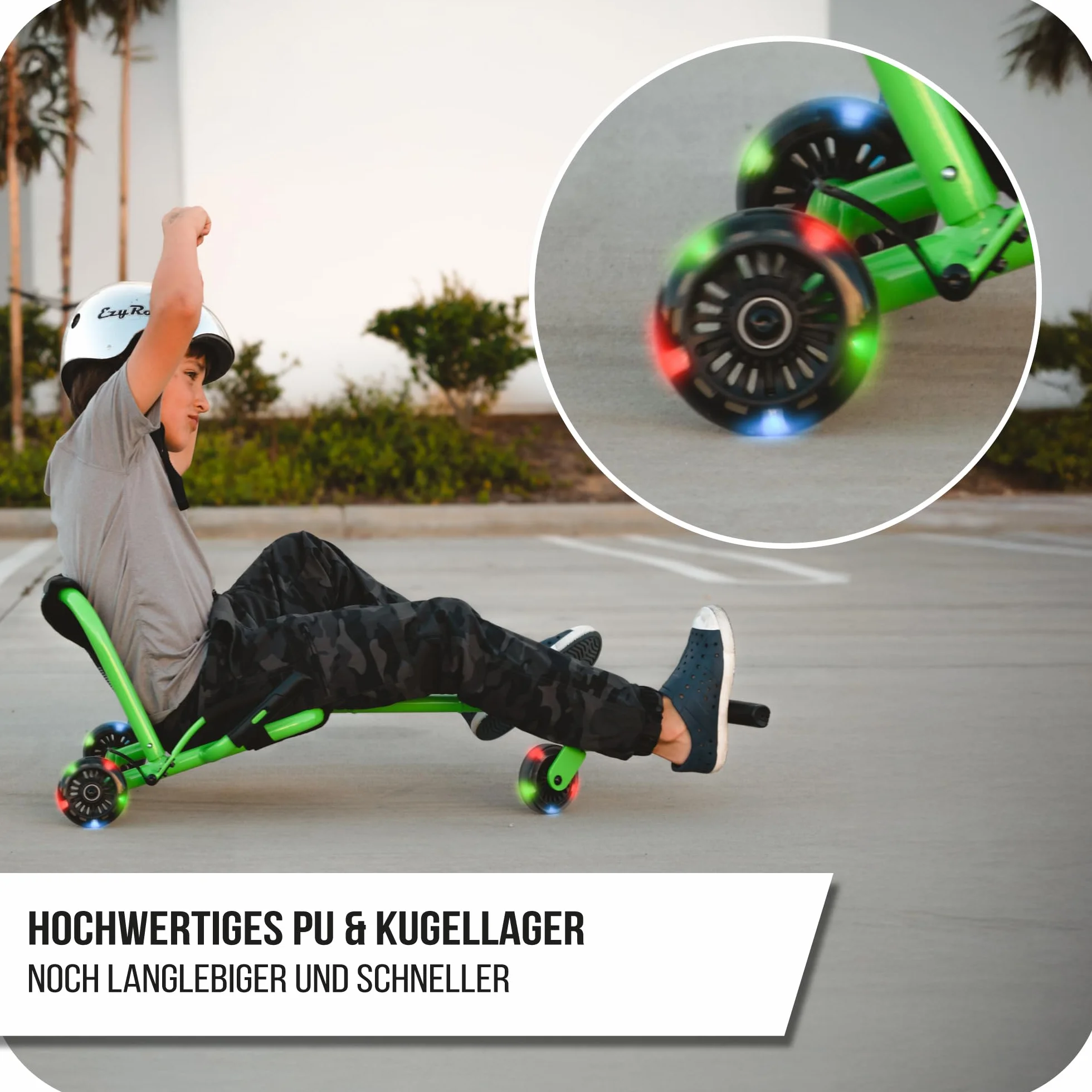 EzyRoller Juego de 2 ruedas LED de repuesto de 96 mm para Classic, Drifter o Drifter X