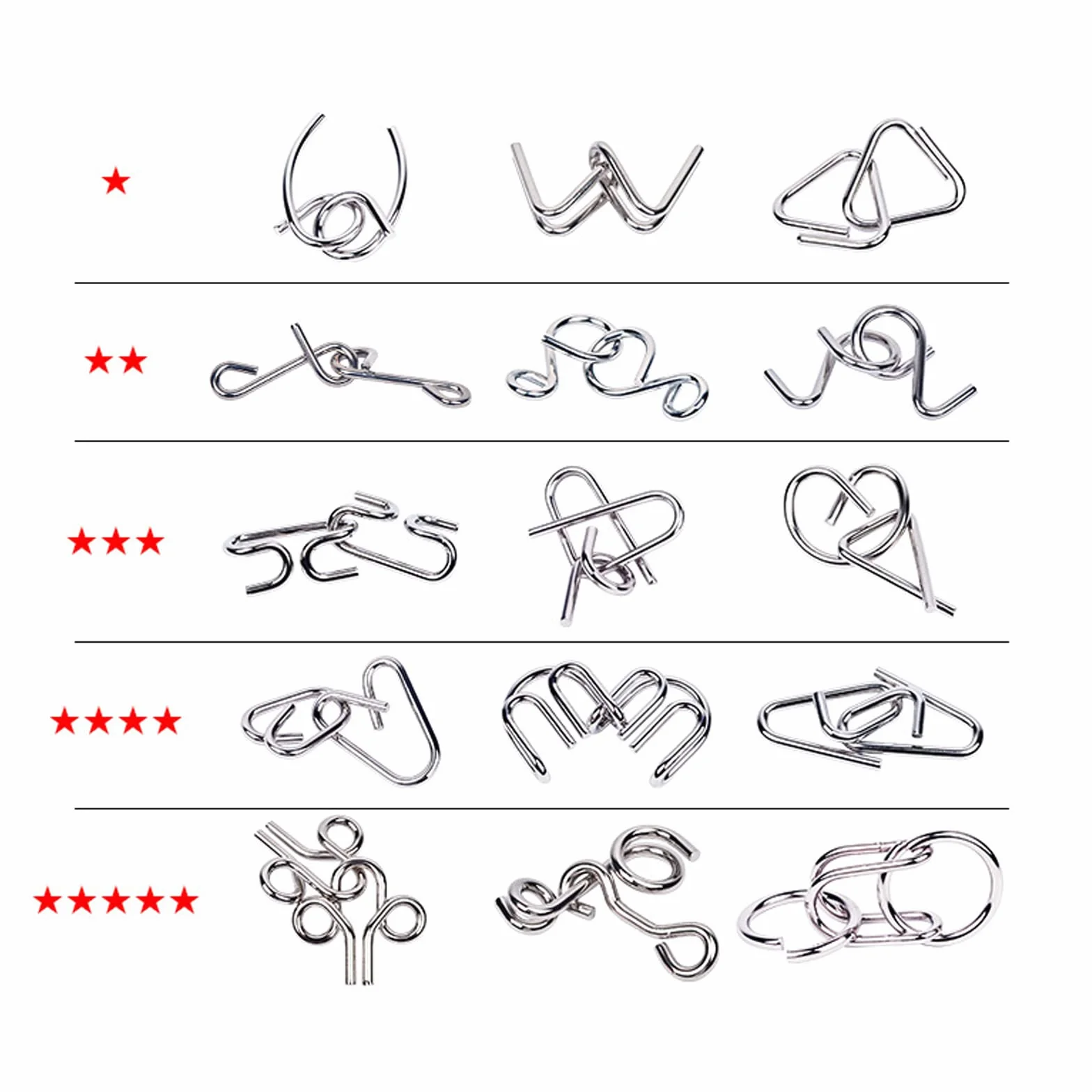 15 Piezas Rompecabezas de Metal, Juegos de Ingenio Rompecabezas Metal Classic Mini IQ Puzzle, Juguetes Inteligencia Educativos Regalo para Adultos Niños Adolescentes