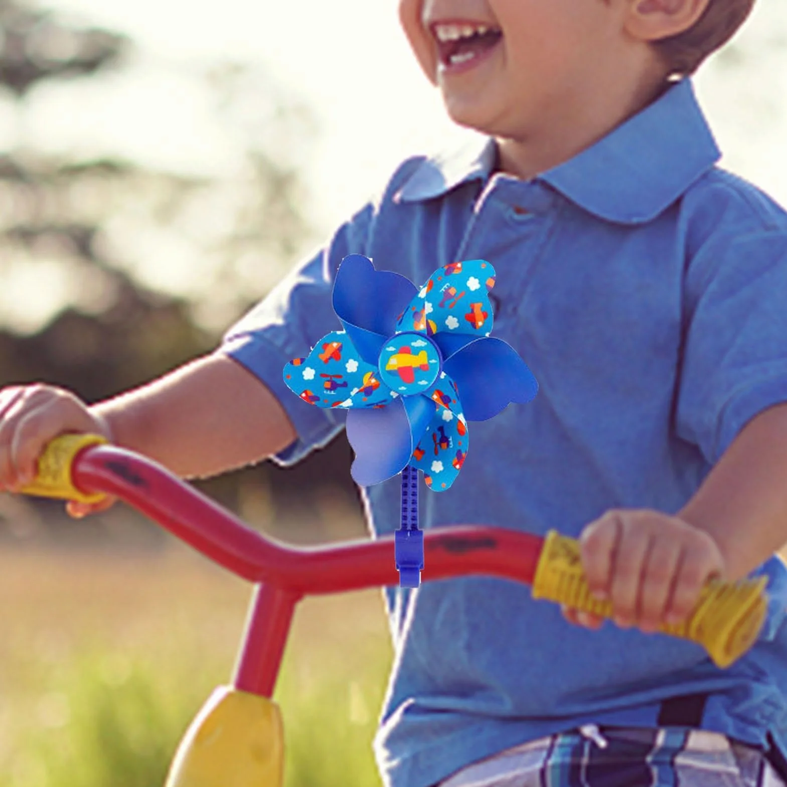 Molinillo de viento para bicicleta infantil, molino de viento, manillar de bicicleta para niños, rueda de pinwheel, resistente a los rayos UV y a la intemperie, decoración de molinos de viento de
