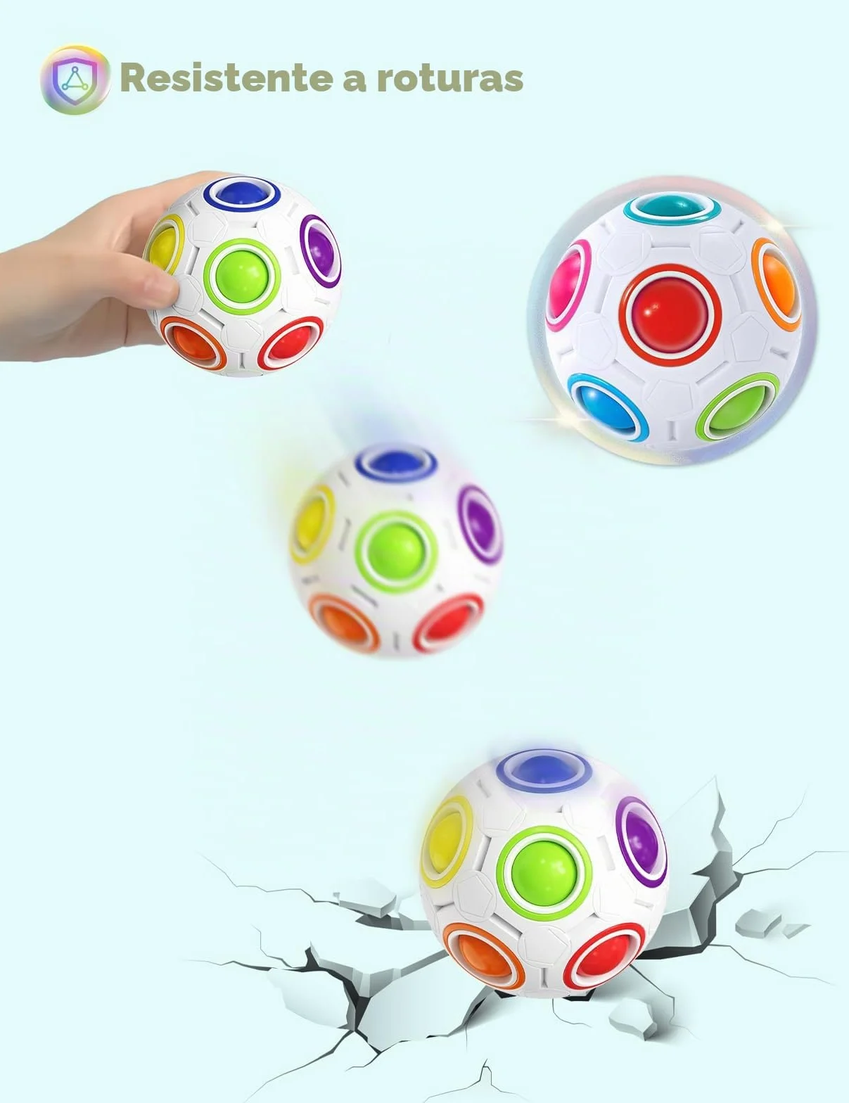 ROXENDA Rainbow Ball Magic Ball, Puzzle Brain Teaser y Bola de Estrés para Niños y Adultos