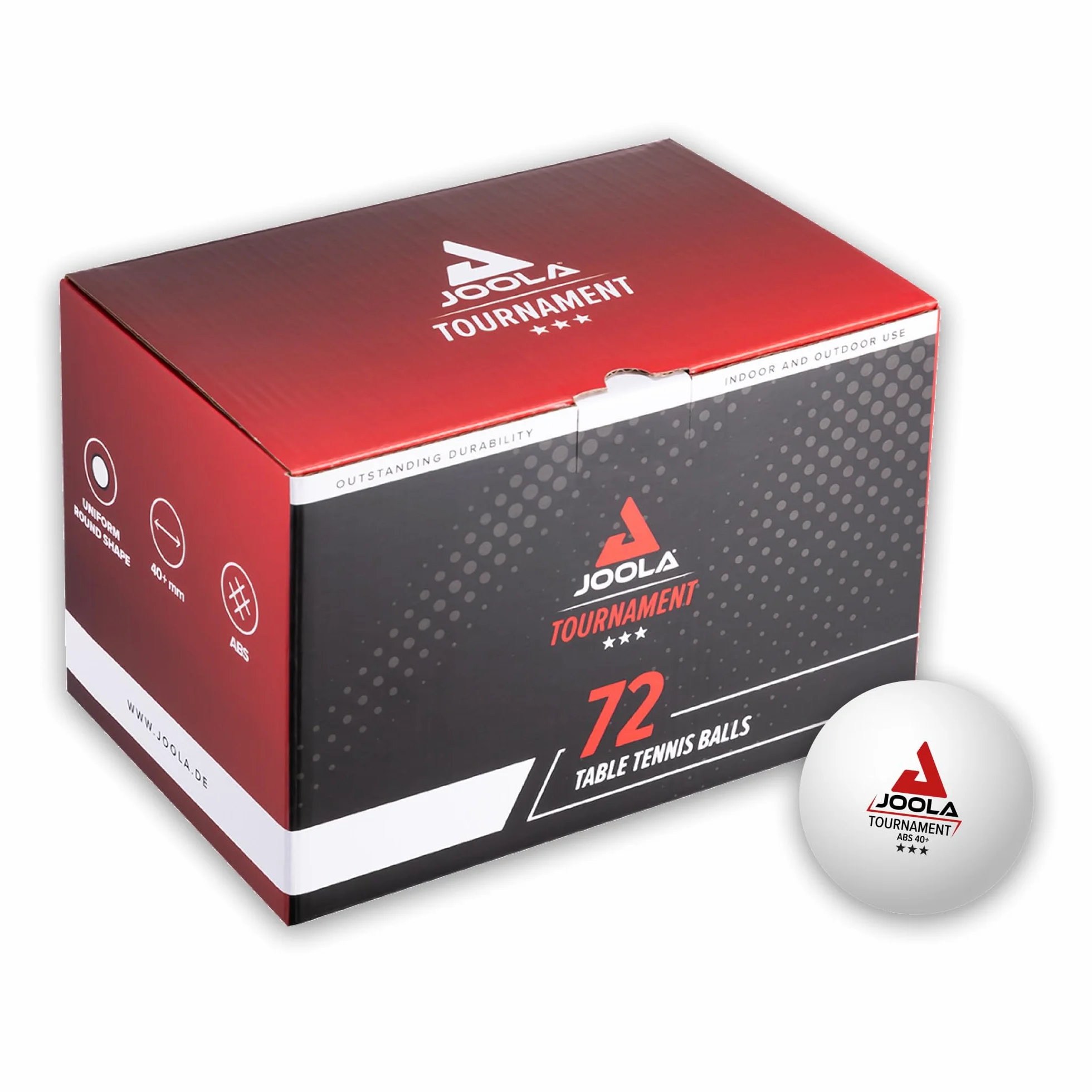 JOOLA Pelotas de ping-pong 40 mm 3 estrellas blanco 72 unidades