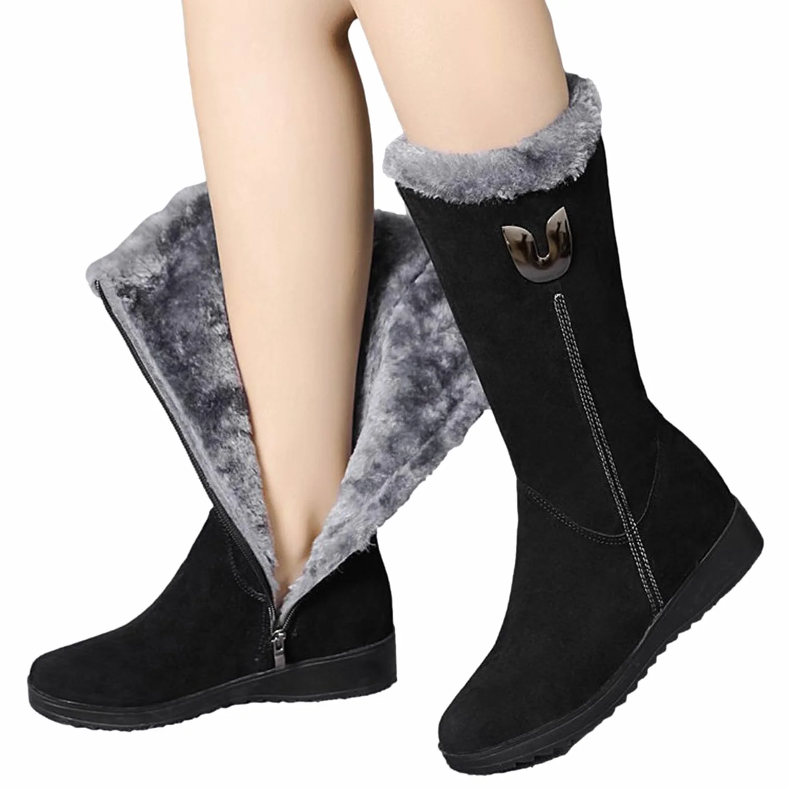 Generisch Botas de nieve impermeables cálidas aisladas antideslizantes para mujer invierno