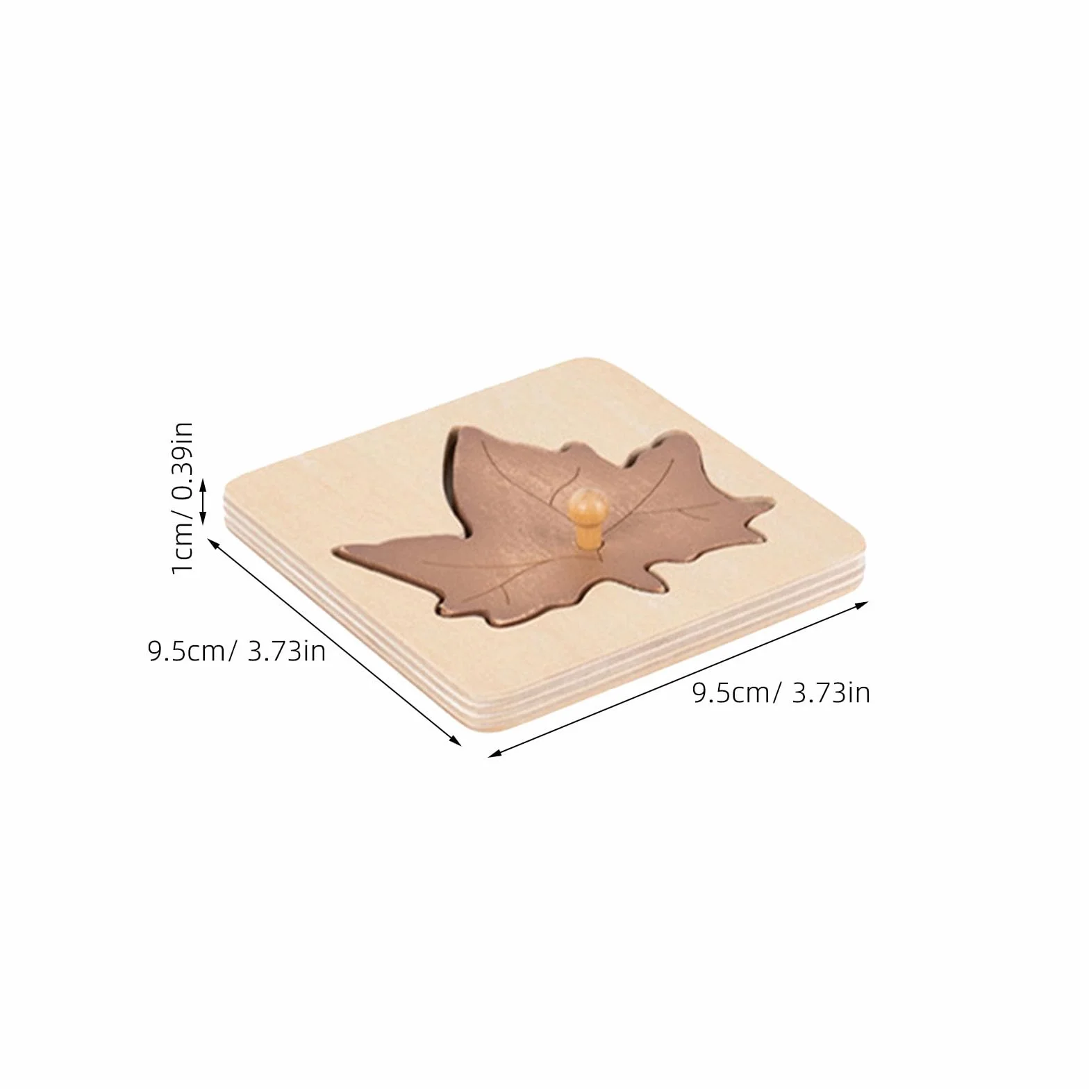 Ibasenice Montessori Puzzle de Madera 4 Piezas Hoja Otoño Juguete Educativo Preescolar Rompecabezas Cognitivo Motor