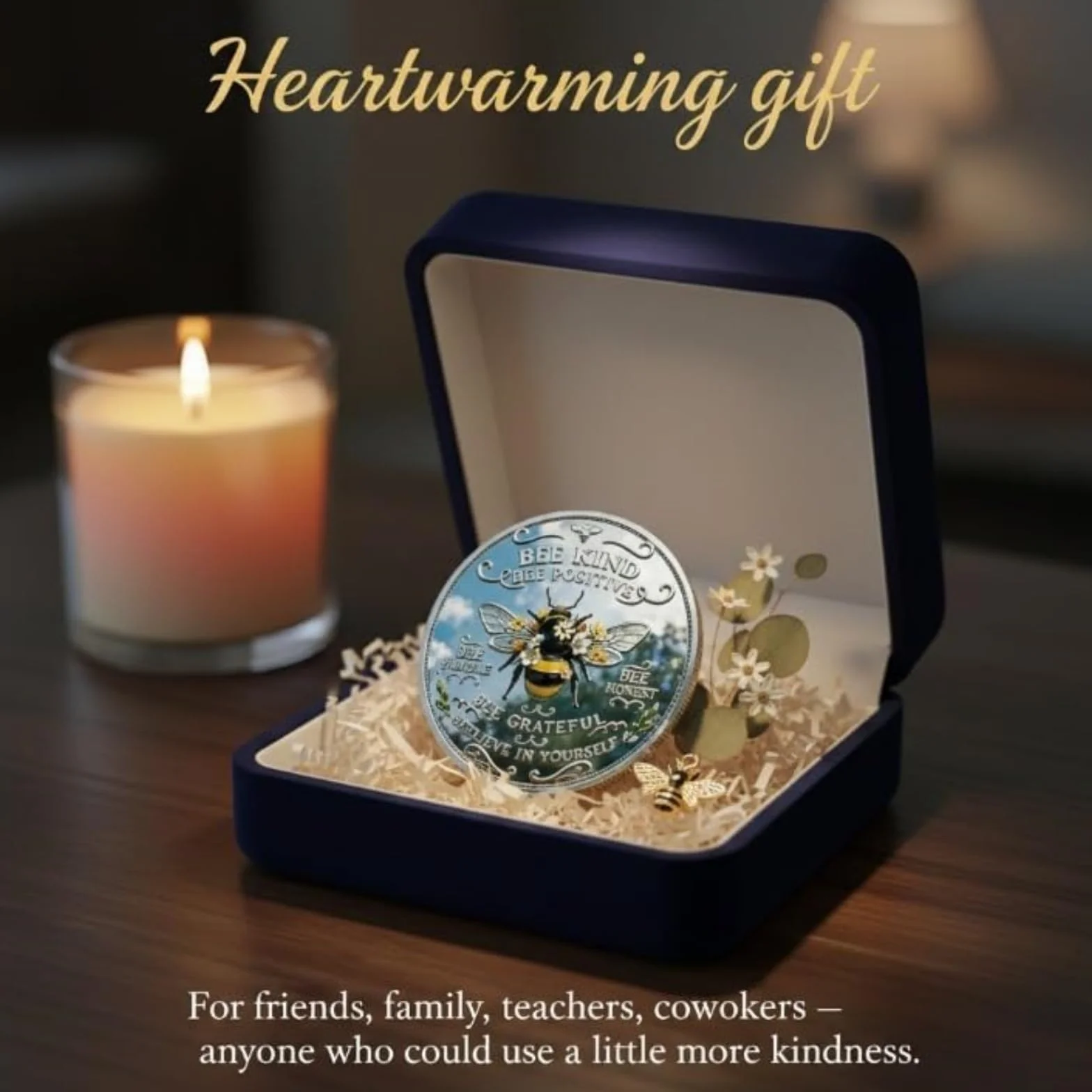 Moneda Conmemorativa de Positividad "Bee Kind" - Moneda del Desafío "Bee Kind", Ficha Motivacional de Doble Cara con Afirmaciones, Regalo Inspirador para Amigos y Familiares (#A6Pcs)