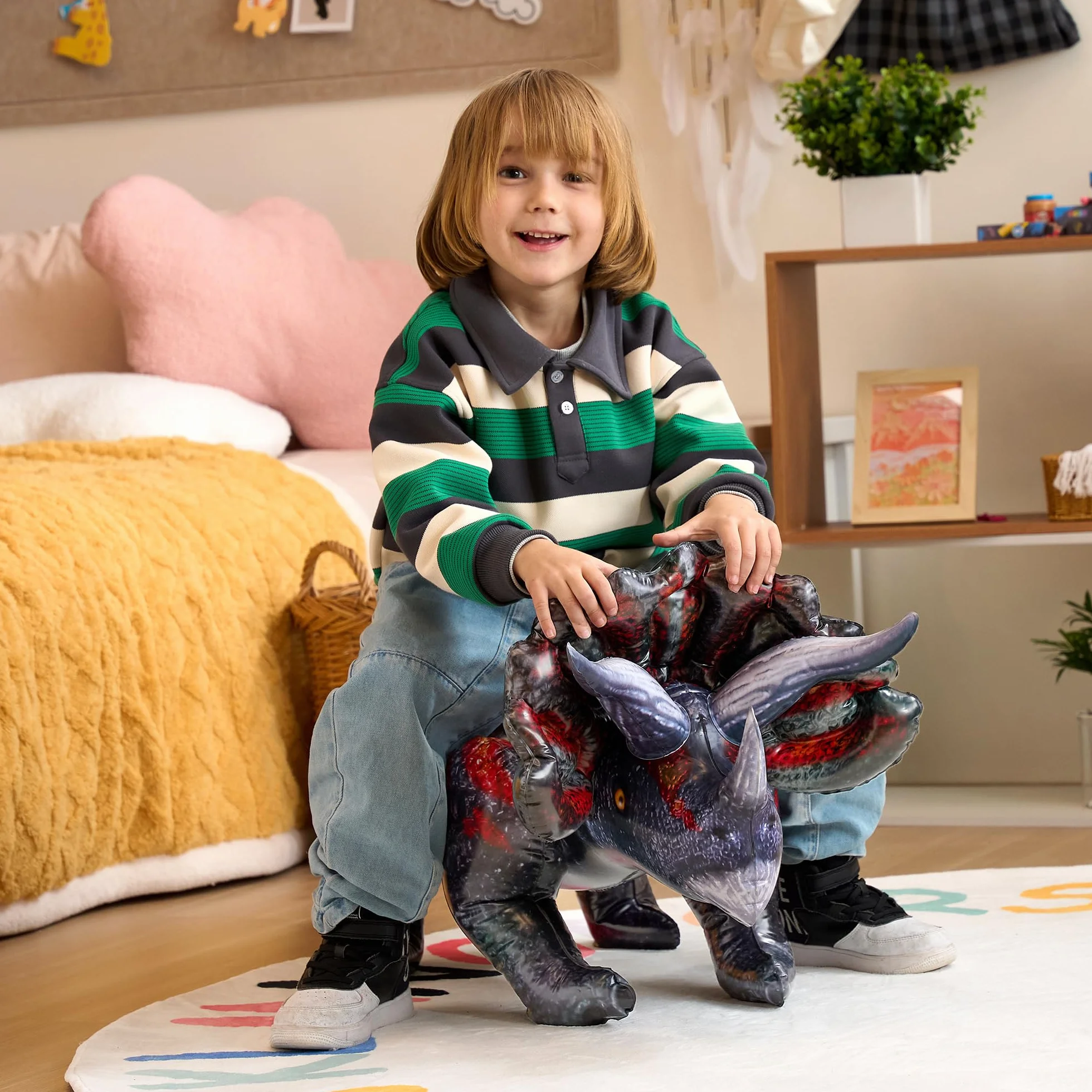 JOYIN Triceratops Inflable de Dinosaurio para Fiesta de Piscina