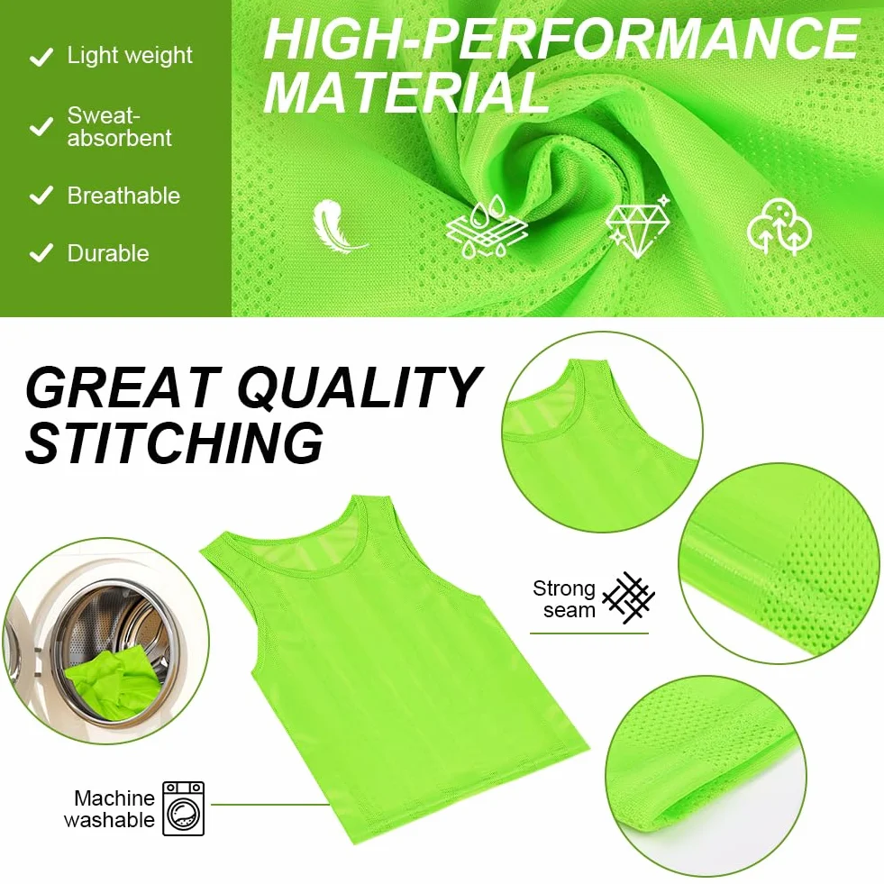 Petos Futbol 6Pcs Chaleco de Entrenamiento de Malla Transpirable para Niños Adultos Fútbol Baloncesto
