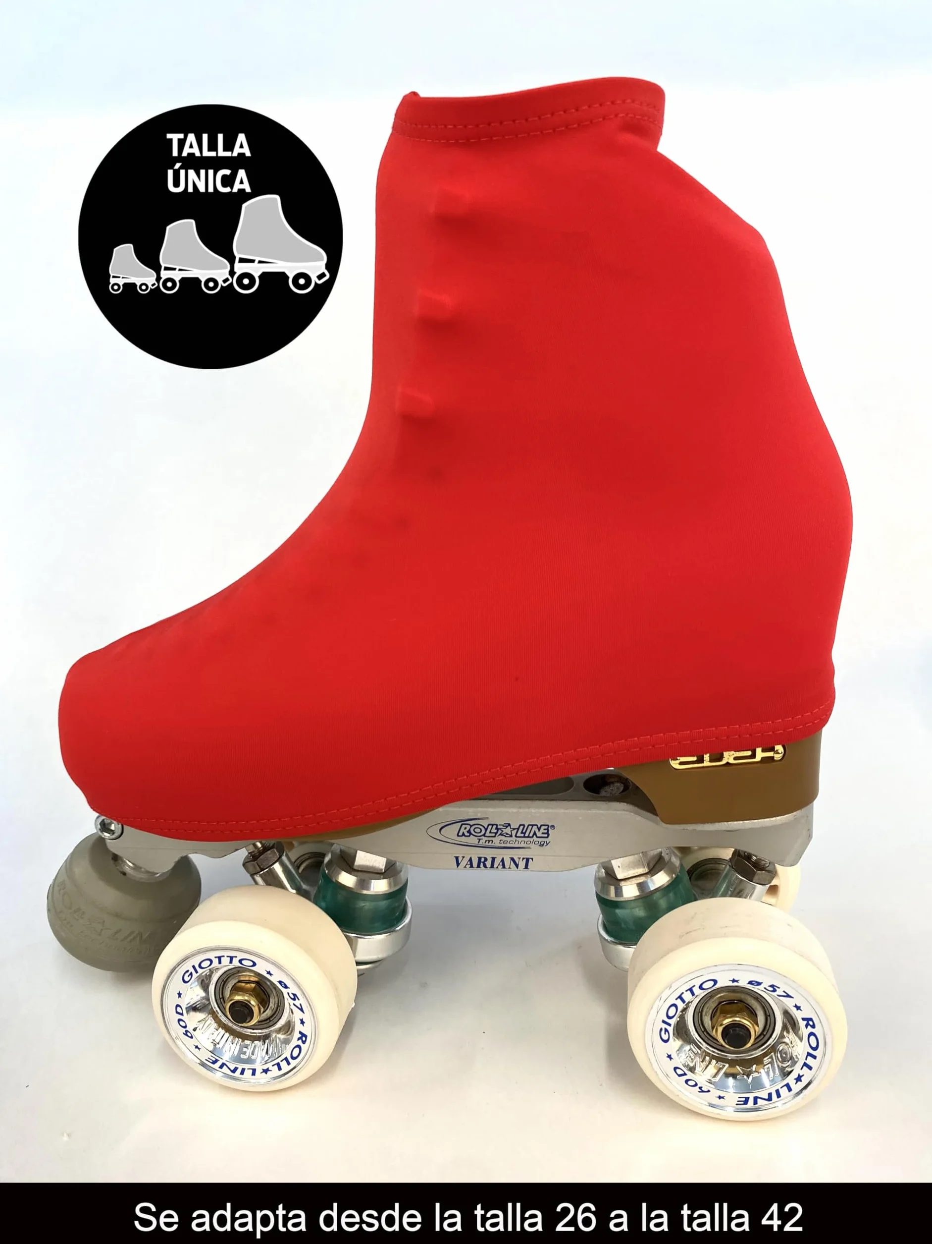 CRLSPORT Cubre patín para niña y Mujer, Funda Patín Skate, 180 Densidad, Talla Universal, Color Rojo