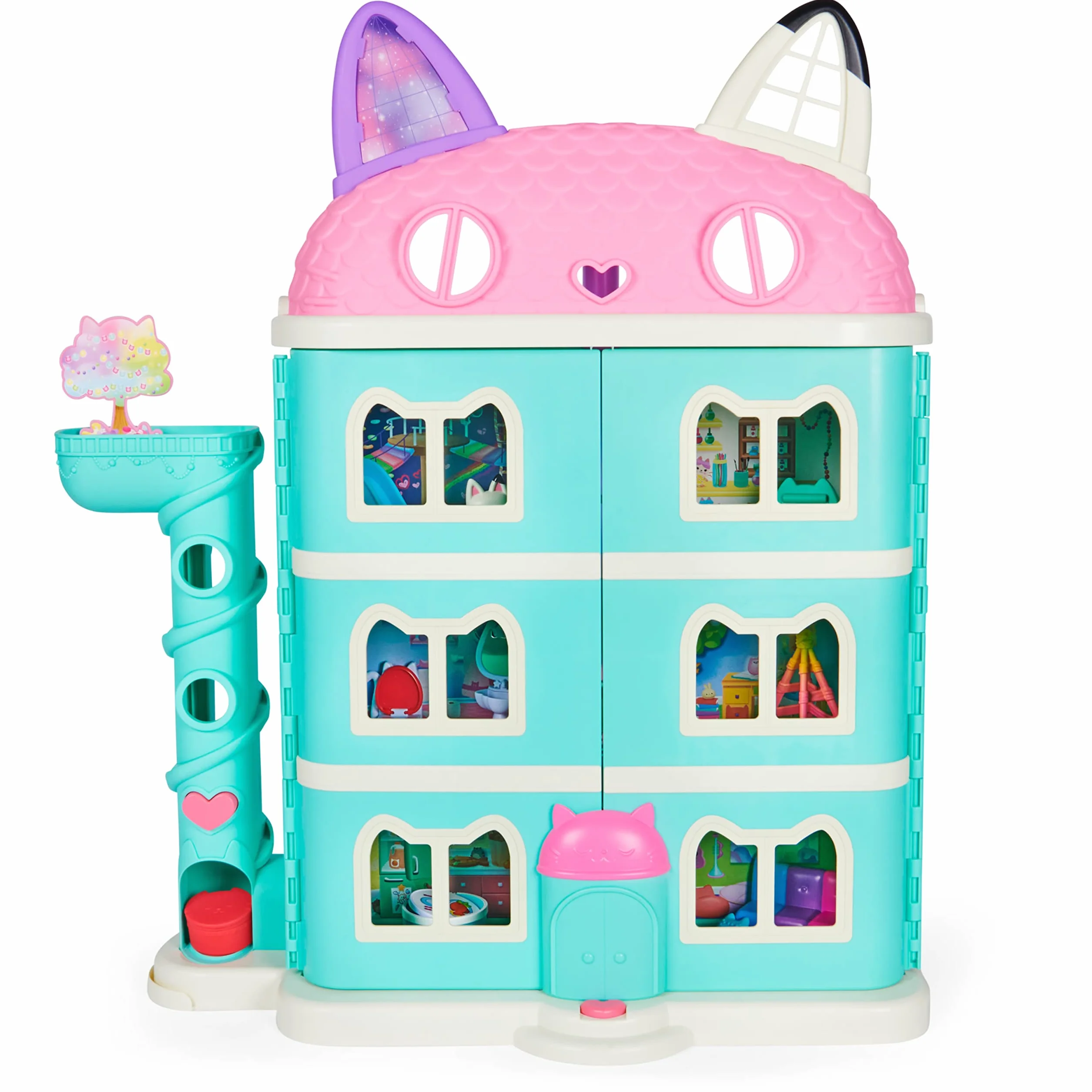 LA CASA DE MUÑECAS DE GABBY - La Casa de Muñecas de Gabby's Dollhouse con 2 Figuras, 8 Muebles, 3 Accesorios, 2 Cajas Sorpresa y Sonidos - 6060414 - Juguetes Niñas 3 años + - Regalo Niña 3 años +