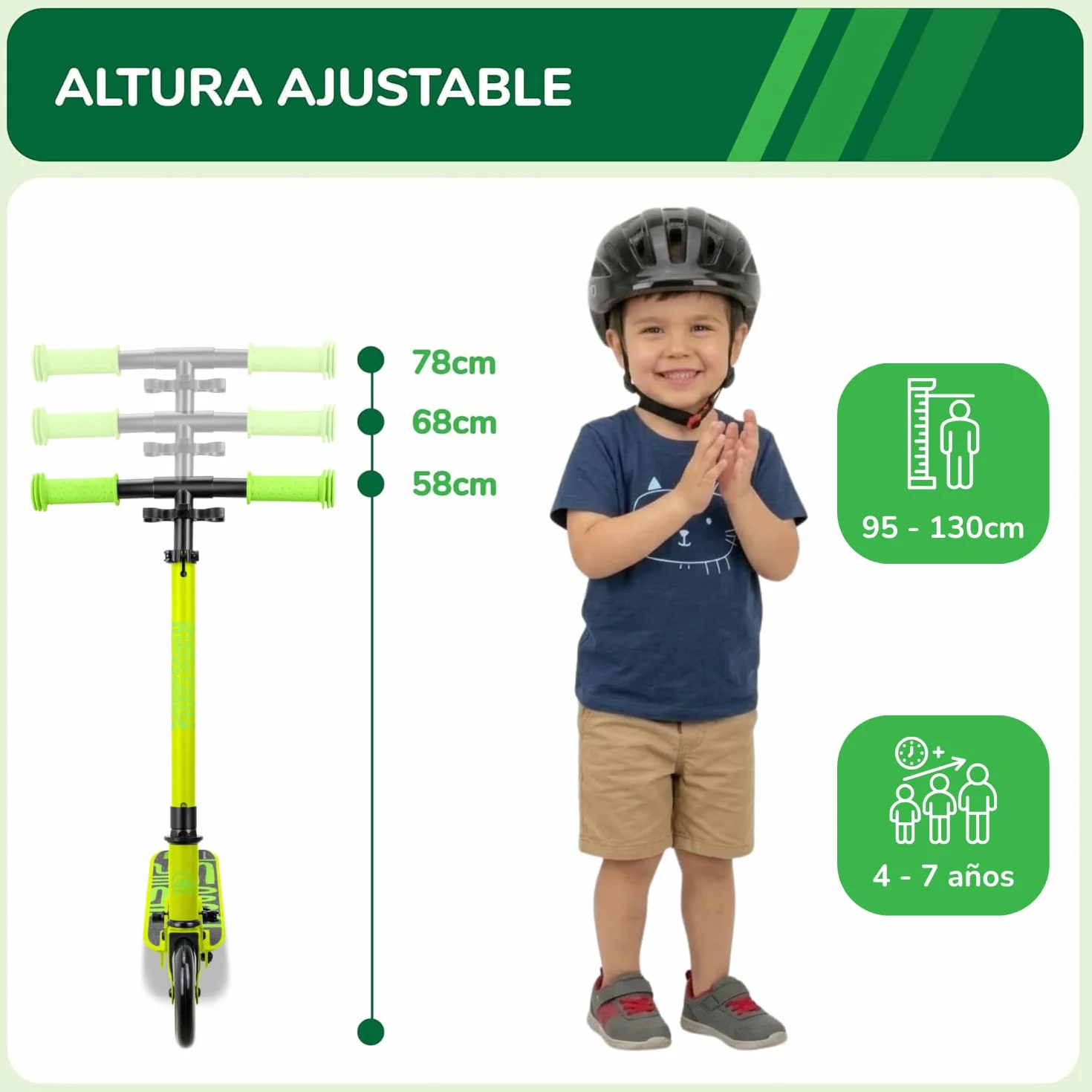 Sawyer Bikes - Patinete Infantil Ajustable - Niños 4 a 7 Años