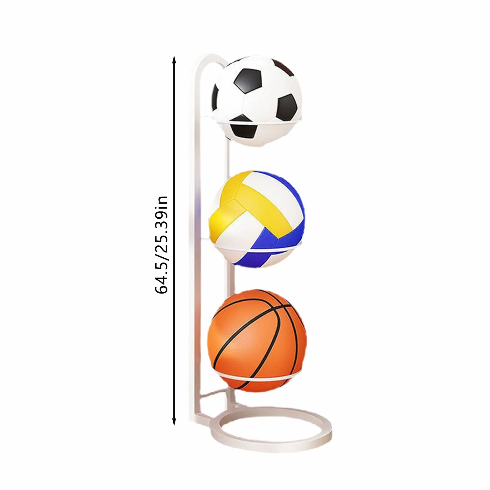 Estante Almacenaje Vertical Para Balones De Fútbol Baloncesto Rugby Hierro Fundido Multicapa