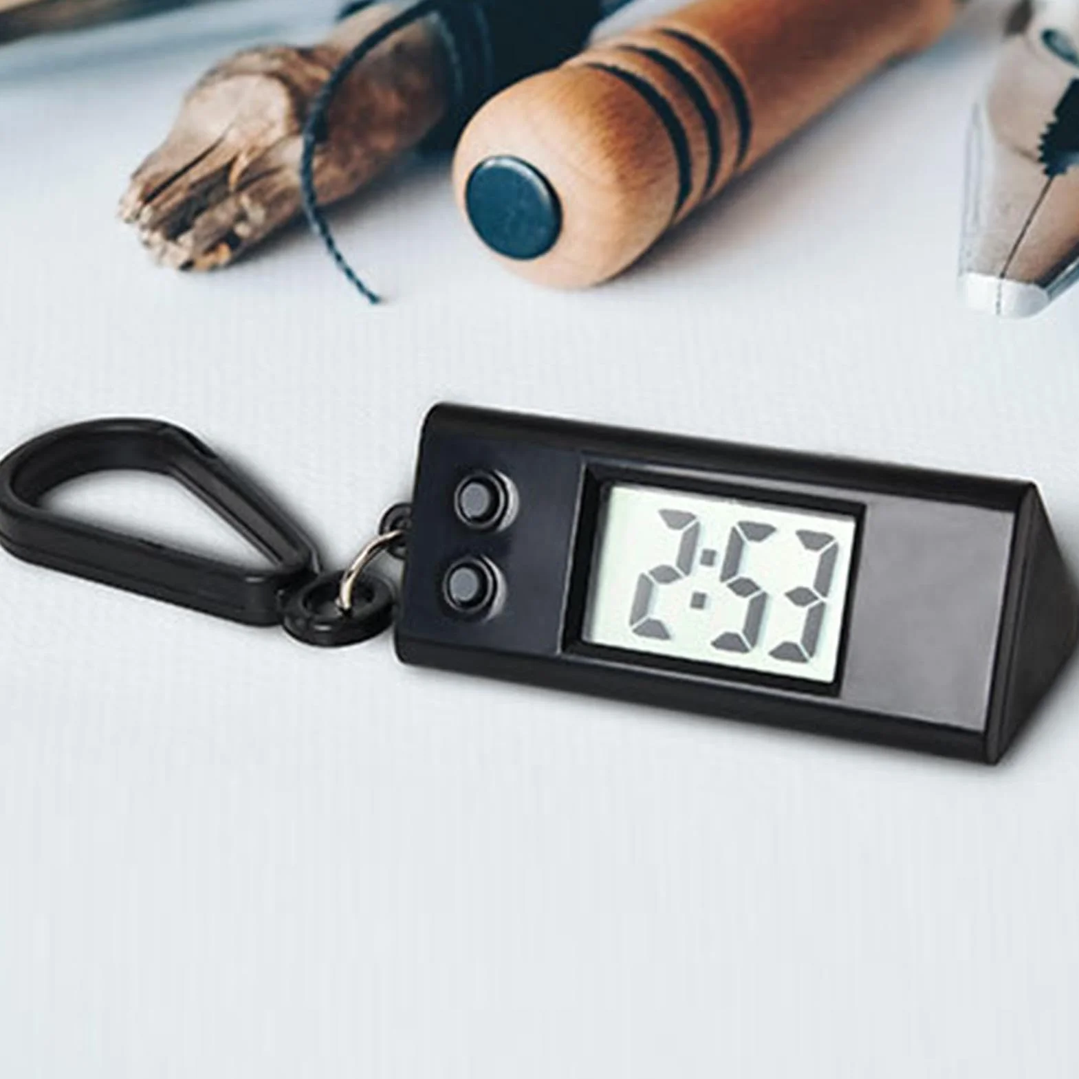 Reloj de Bolsillo Digital con Pantalla Transparente Llavero Preciso