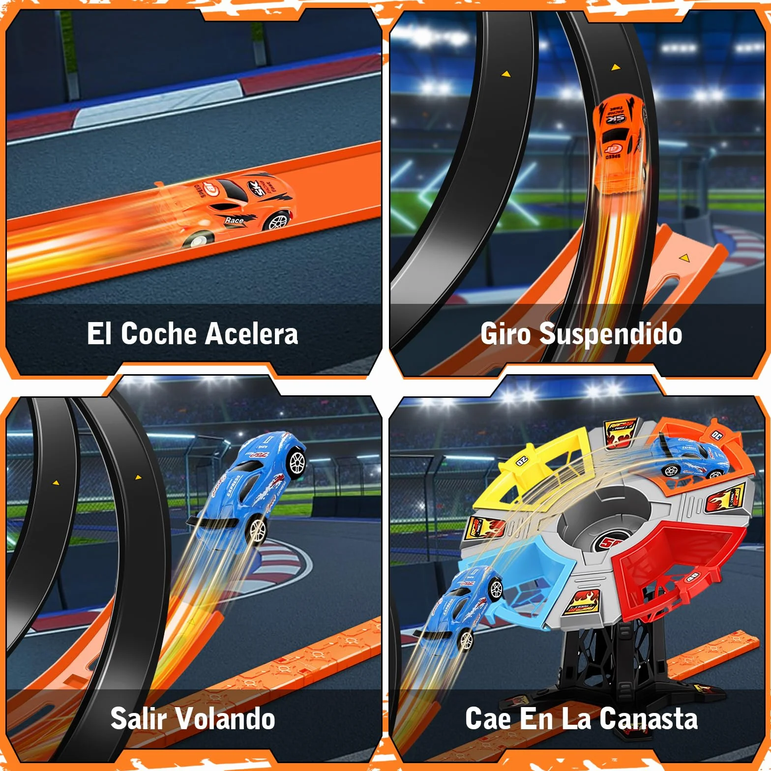 Charmofun Pista de Carreras, Circuito Coches Niños, Pista en Bucle de Coches, Juguete de Coche Regalo para Niños de 3, 4, 5, 6+ Años