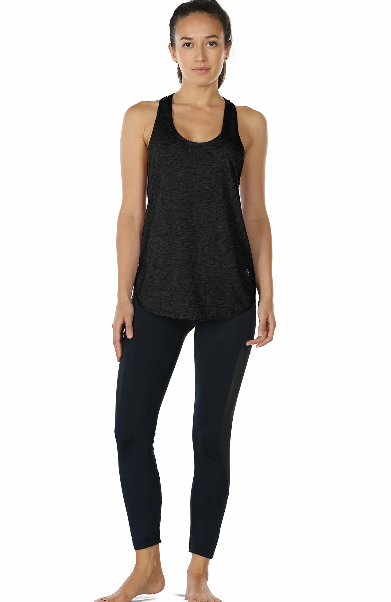icyzone Camiseta sin Mangas de Fitness para Mujer Racerback Chaleco Deportivo