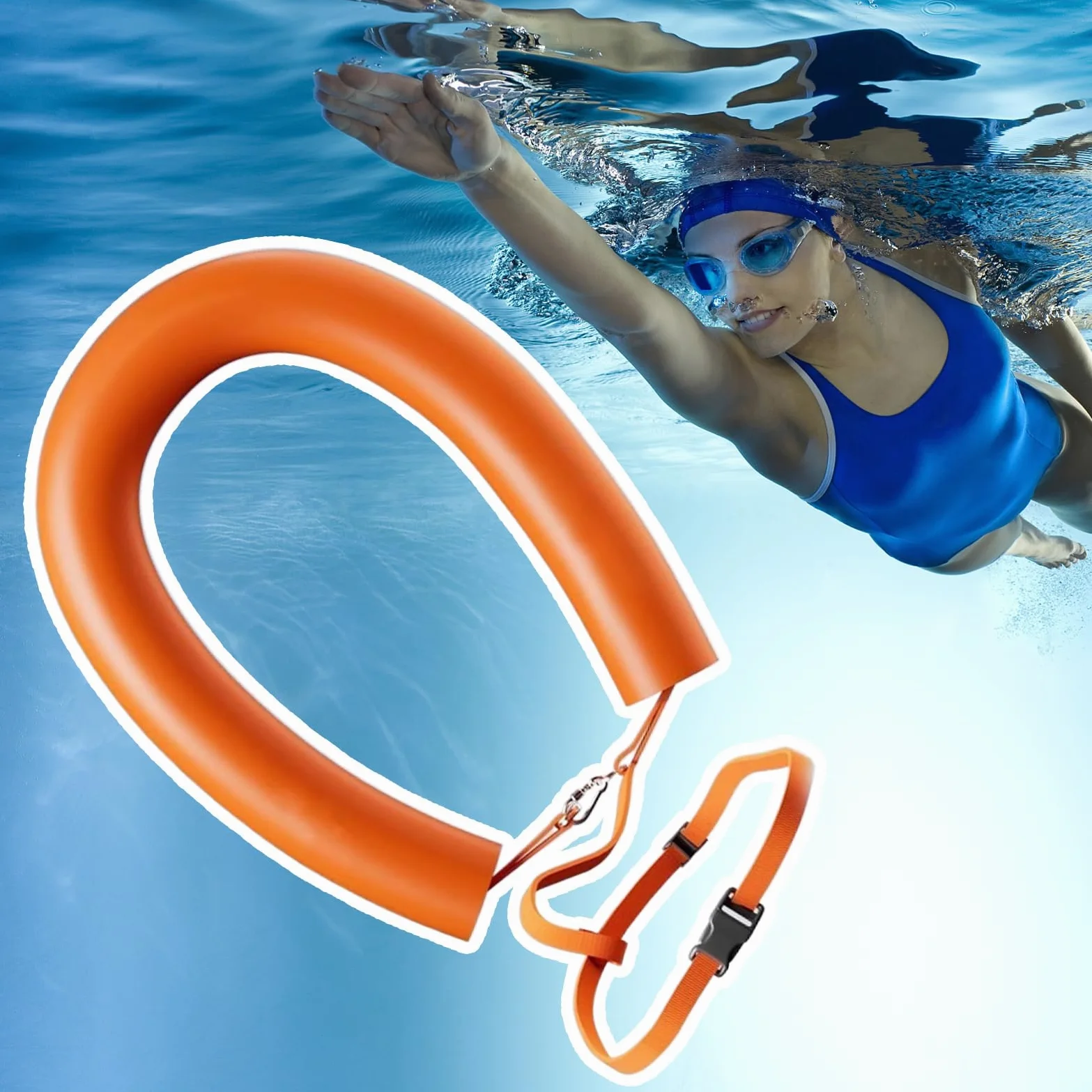 Flotador de natación Entrenador Altamente Visible Sin Inflar | Cinturón flotador para entrenamiento de natación Para aguas abiertas, ríos, mares, principiantes y entusiastas del