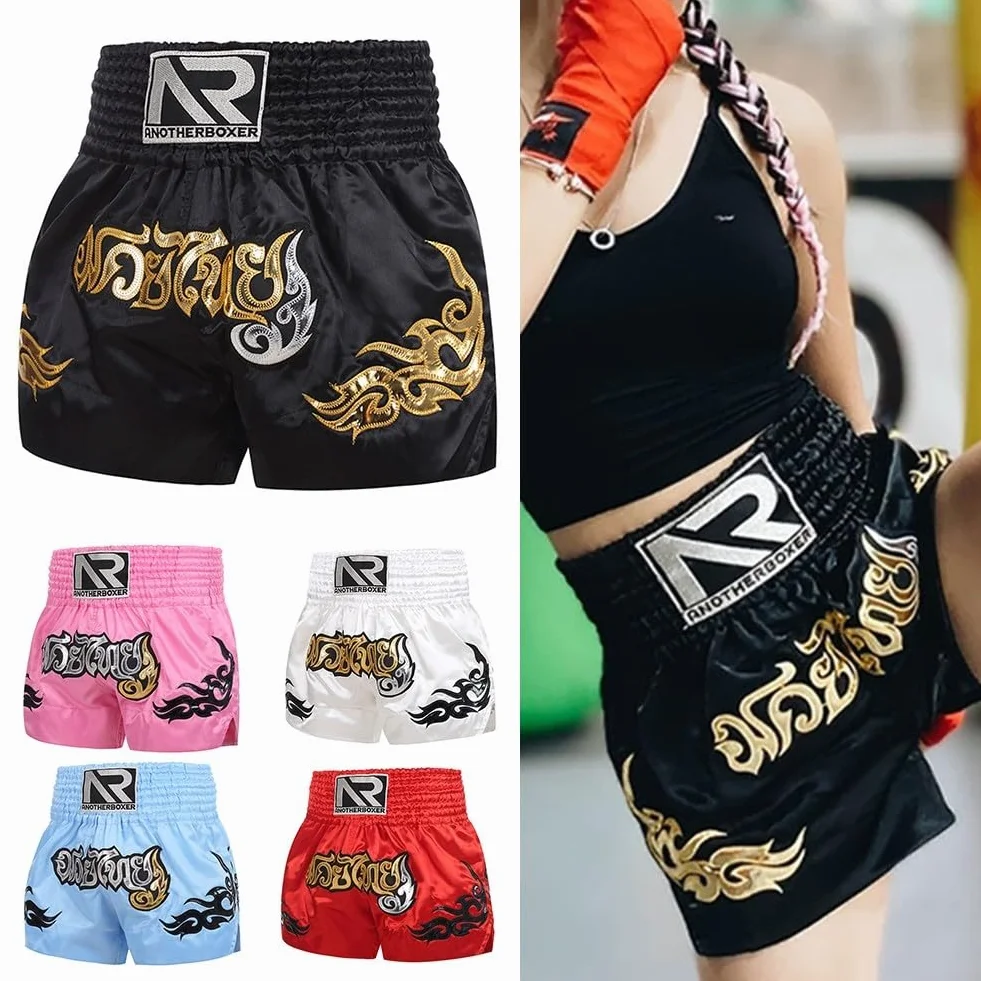 Pantalones cortos de boxeo unisex para artes marciales mixtas Muay Thai entrenamiento adultos