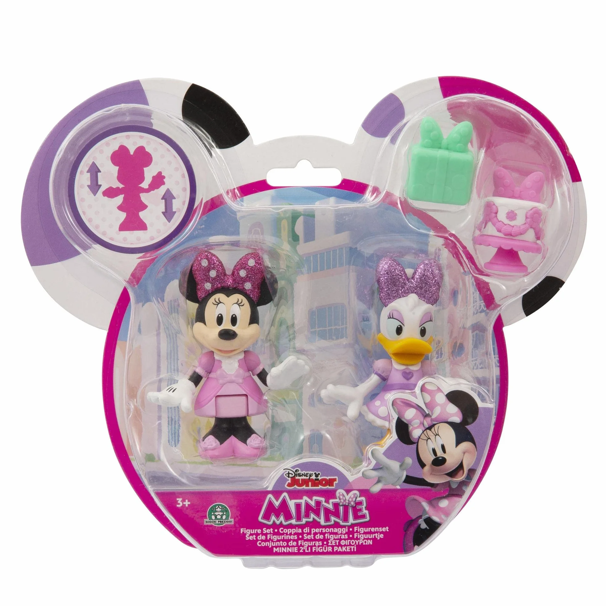 Disney Minnie, 2 Figuras articuladas 7,5 cm con Accesorios, Tema de Fiesta, Juguete para niños a Partir de 3 años, GIOCHI PREZIOSI, MCN173