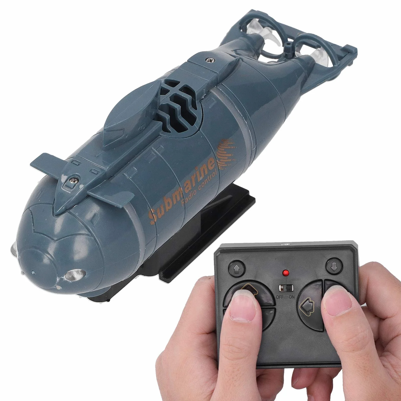 Drfeify Mini Submarino eléctrico, 2.4G Inalámbrico 6 Canales RC Submarino Impermeable Mini Barco de Buceo eléctrico Juguete de Regalo para niños(Azul)