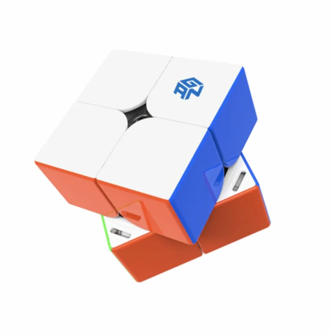 GAN 251M Air Cubo de Velocidad 2x2 Magnético,Mini Cubo Mágico con 42 Imanes/GMS v3/4 Tipos de Elasticidad/90° Tolerancia Total a Fallos,Juguete para Principiantes (Superficie Cepillada)