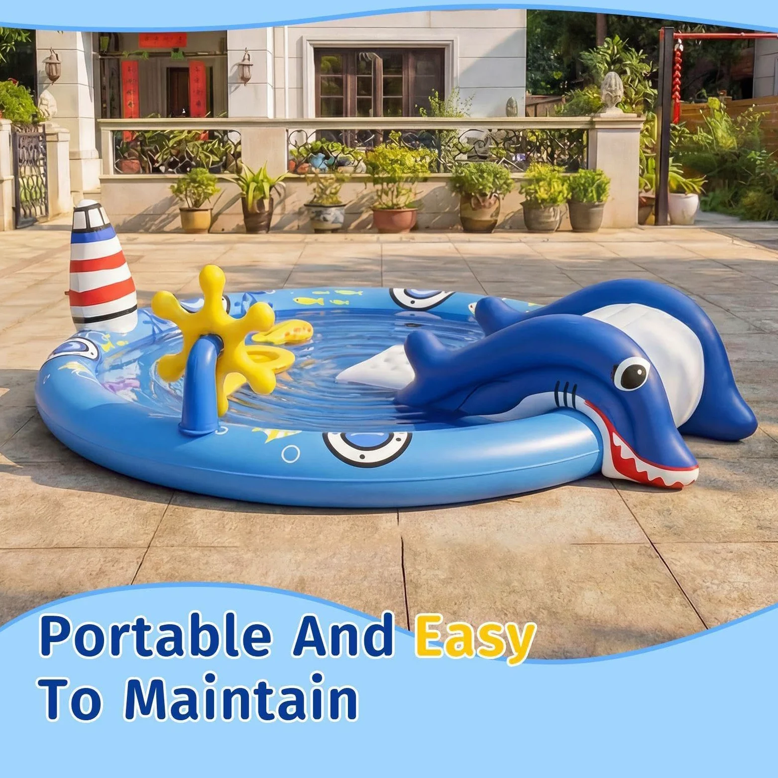 Piscina Hinchable Infantil Colchoneta Hinchable Divertida y Adorable | Piscina de natación infantil Para jugar con agua en verano al aire libre jardín patio terraza parque casa vacaciones