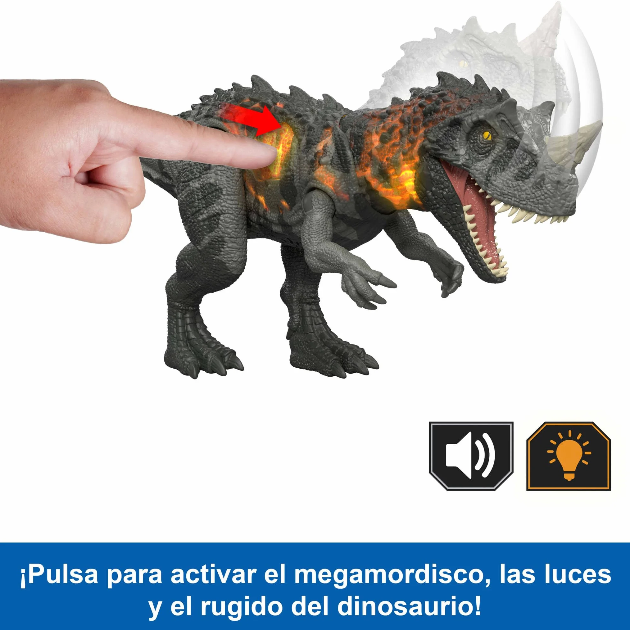 Mattel Jurassic World Rugido Salvaje Figuras de Dinosaurio Ataque Mordisco Sonido Juguete Articulado Juego Digital