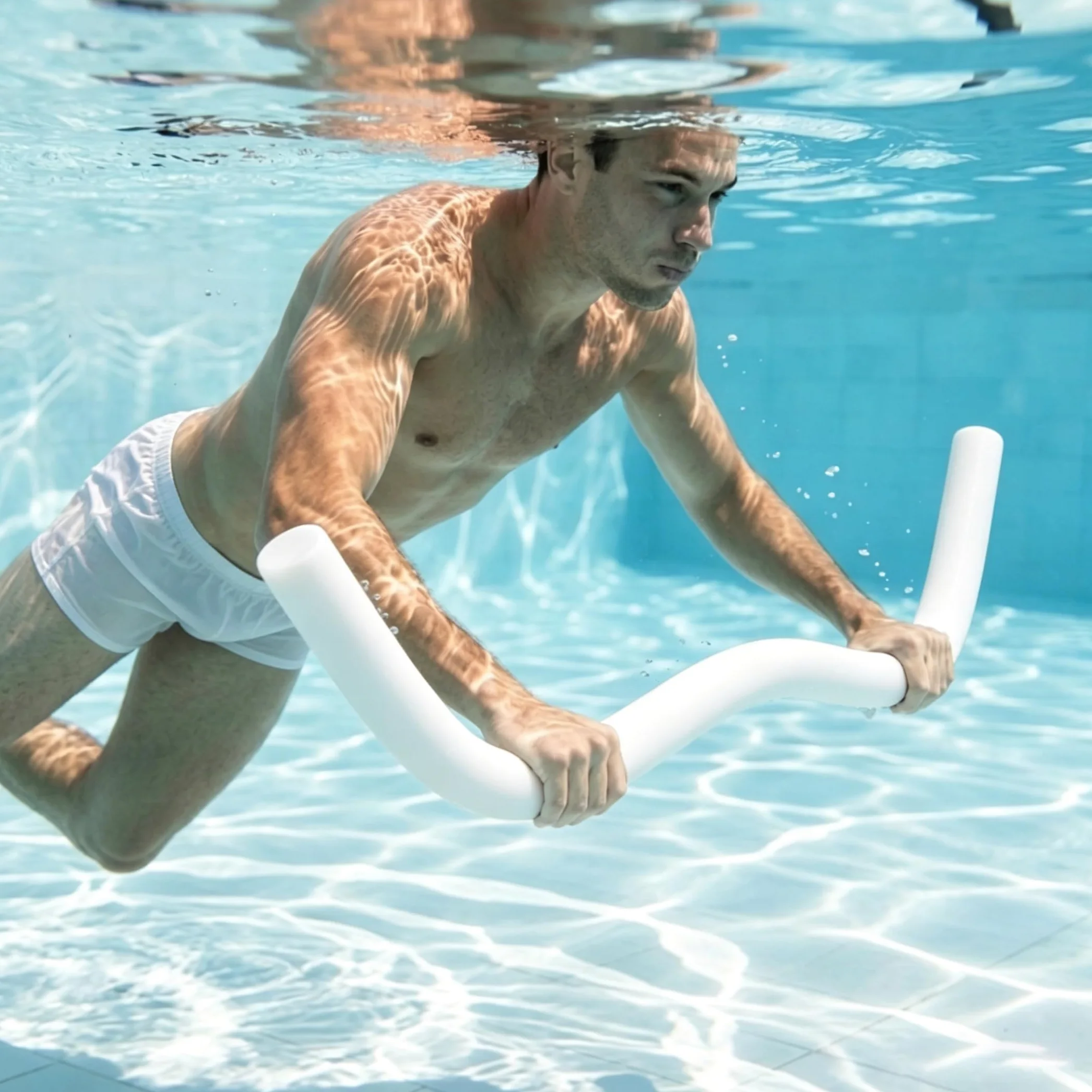 Fideos para Piscina, 6 flotadores de Espuma Hueca de 59 Pulgadas, Antideslizantes para Manualidades en la Playa, Color Blanco