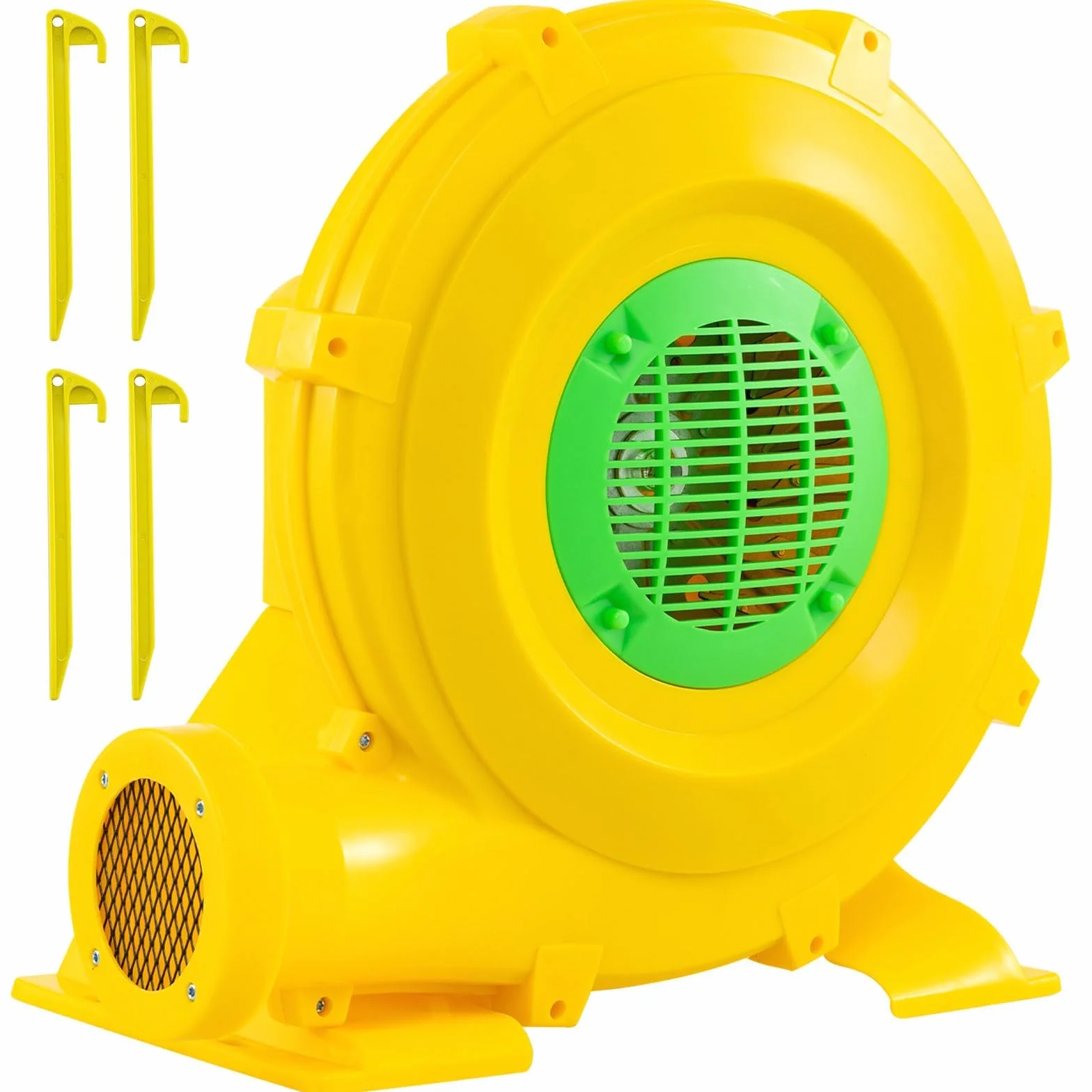 FANTASK Bomba de Ventilador para Castillo Hinchable, 850 W, para Juguetes inflables, soplador con Mango y Anclaje al Suelo
