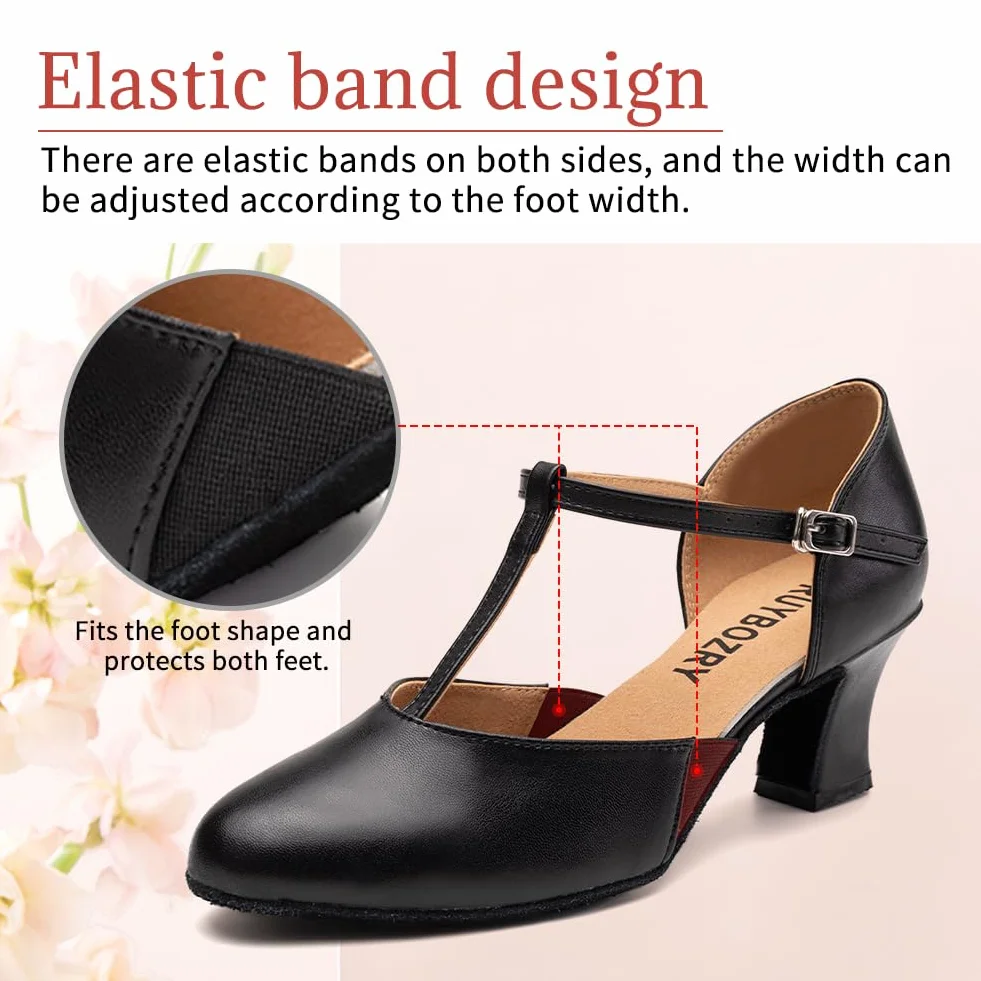 Zapatos de Baile Profesionales Mujer Salsa Bachata Tango Tacón 6cm Suela Ante