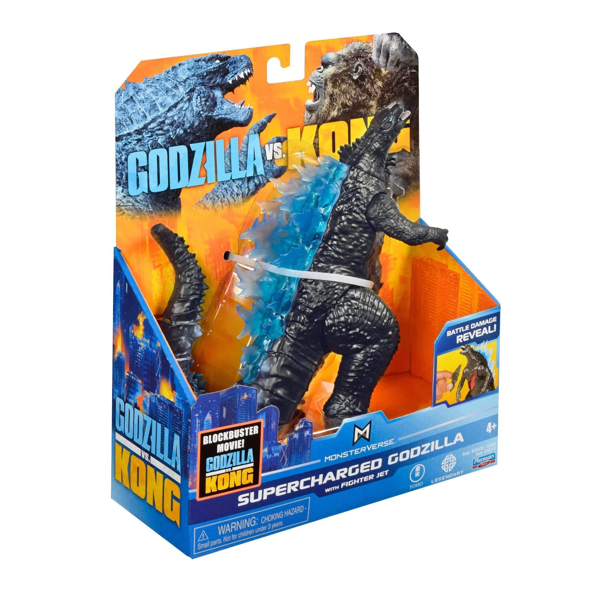 MonsterVerse Godzilla vs Kong 6' Supercharged Godzilla w/Fighter Jet,Multicolor,MNG16000